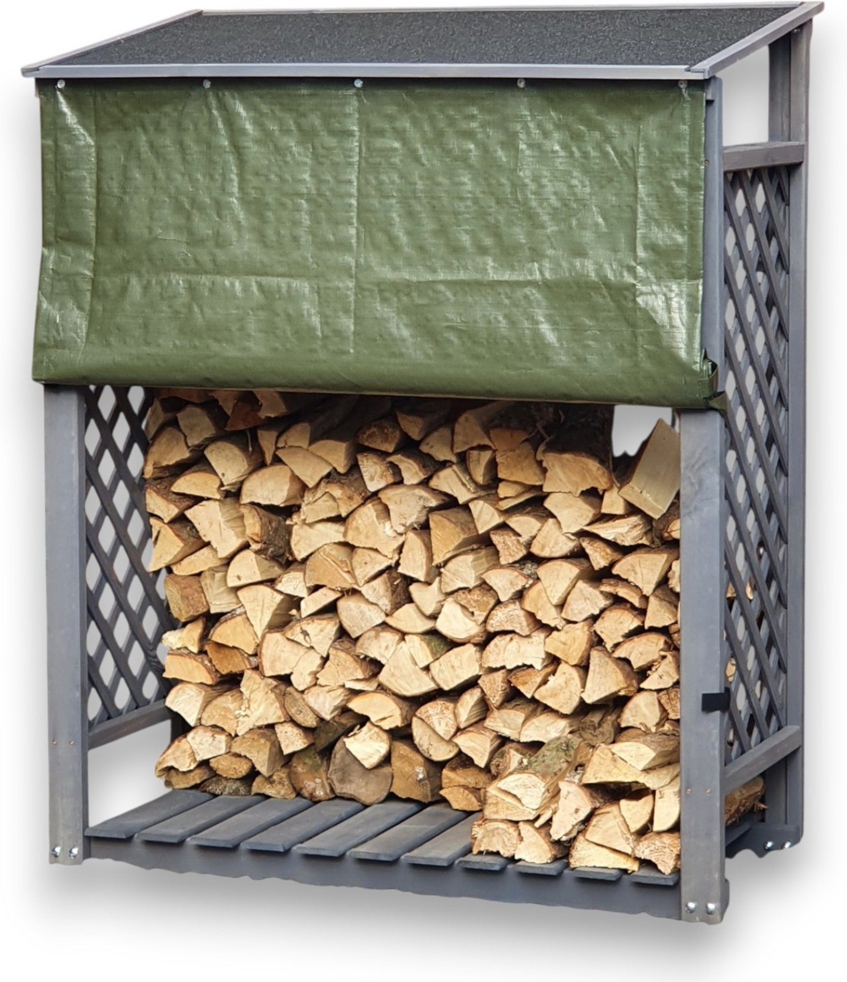 Promadino Kaminholzregal »Speyer«, mit Wetterschutz (Grau)