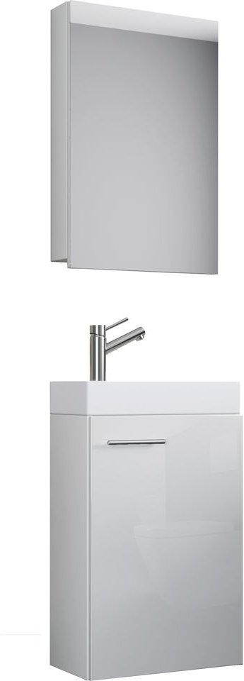 VCM Gäste-Waschplatz Slito (mit Spiegelschrank, Weiß)