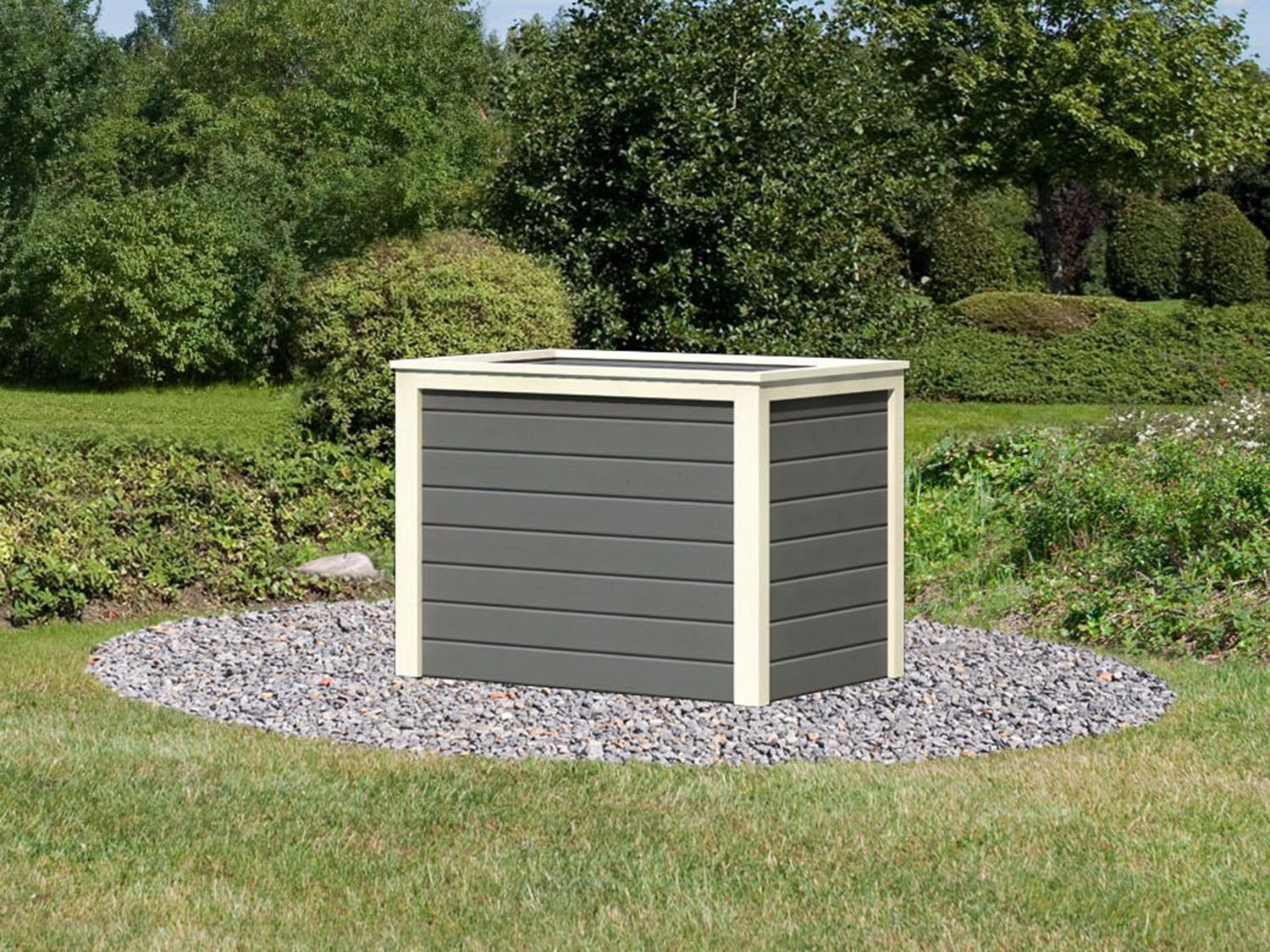 Karibu Hochbeet »Lyss«, aus Holz, mit Folie (terragrau, klein)