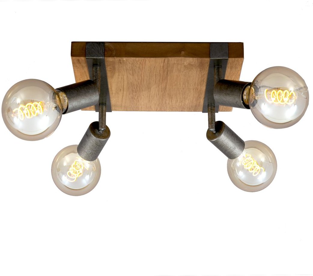 Briloner Wand- Deckenleuchte Vintage Holz, verschiedene Ausführungen (4er Spot)