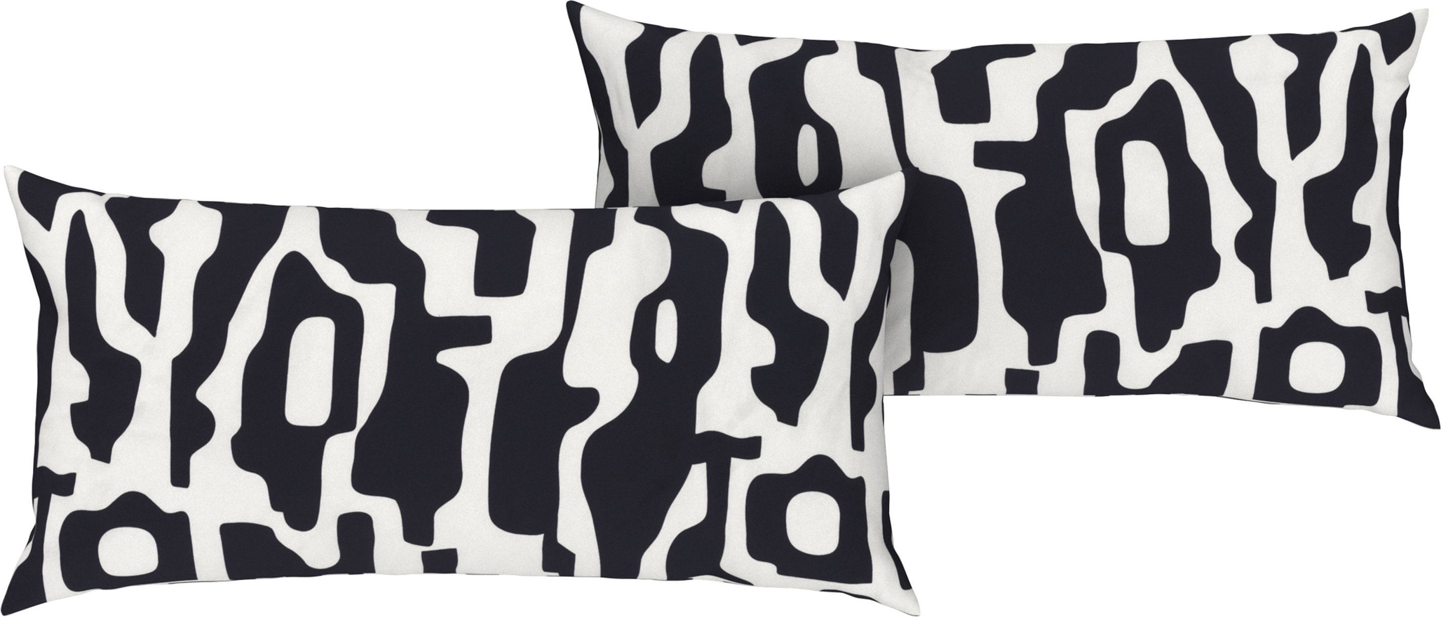 LIVARNO home Kissenbezug Edel-Renforcé 80cm x 40cm (Geometrisch)