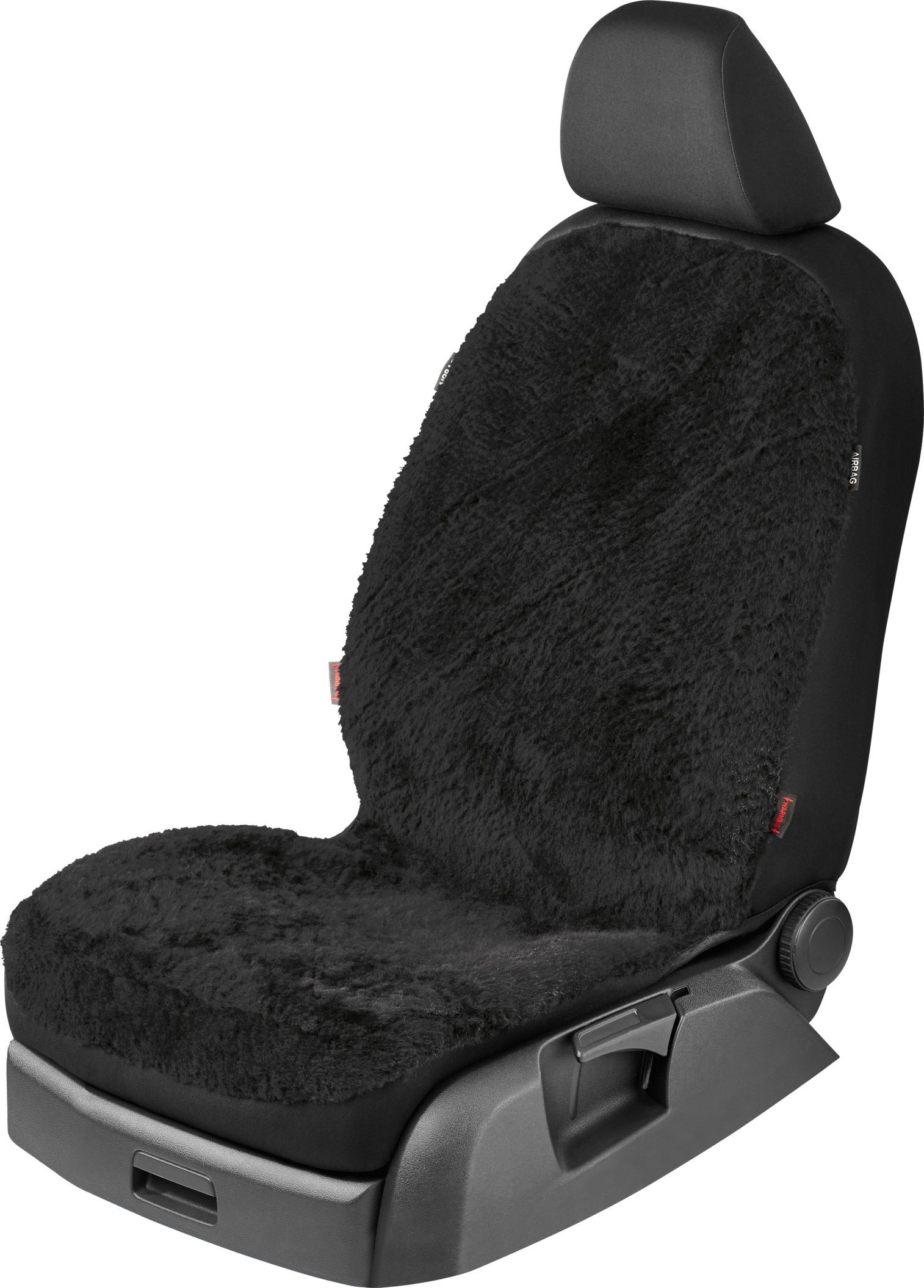 ULTIMATE SPEED® Lammfell-Autositzbezug (Schwarz)