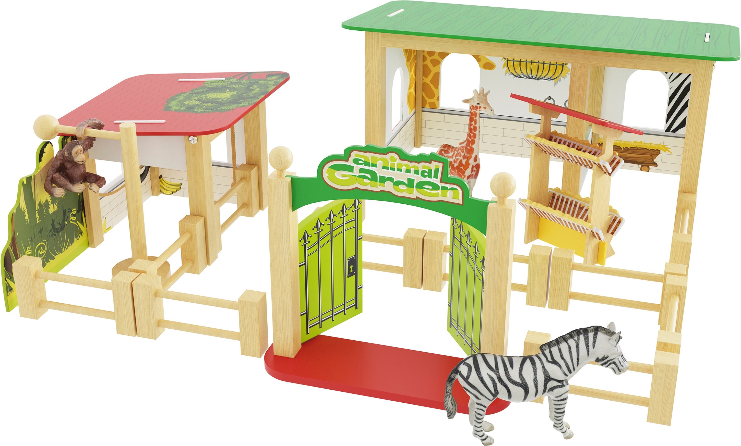 Playtive Animals Holz Bauernhof, Zoo und Feenbaum (Zoogehege)