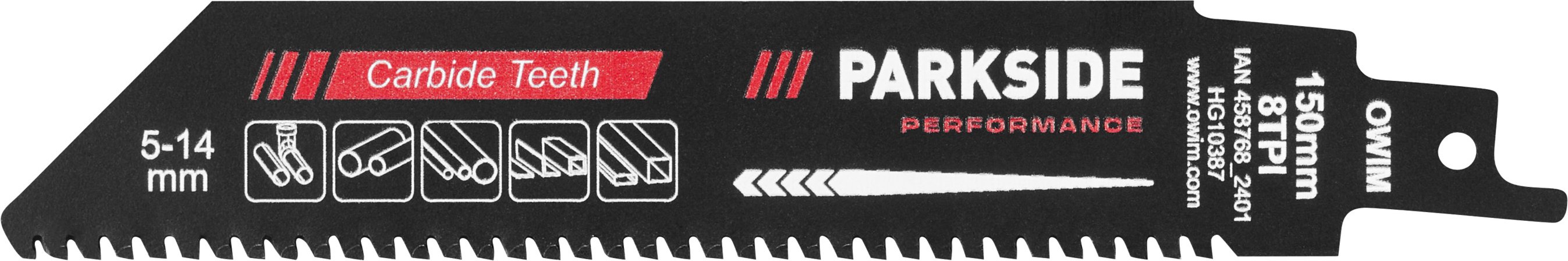 PARKSIDE PERFORMANCE® Säbelsägeblätter (150 mm für Metall)