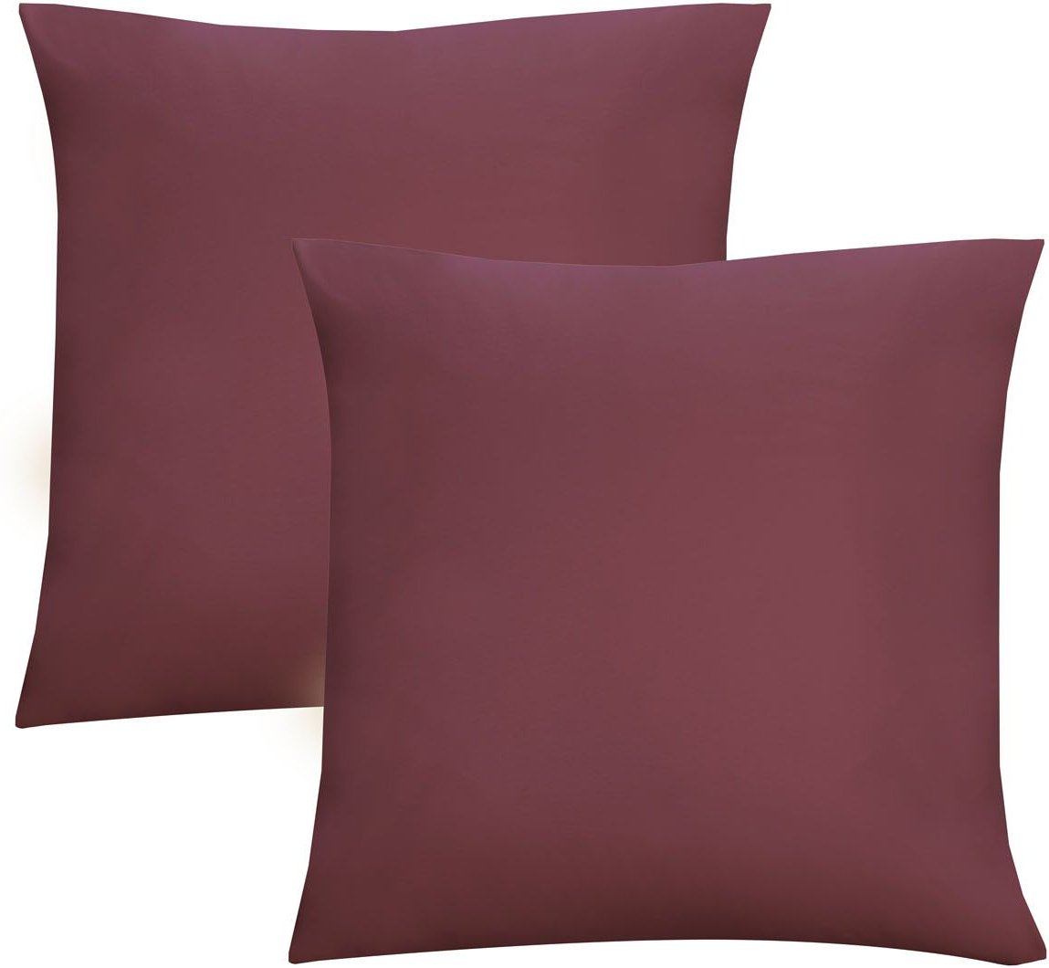 Biberna Feinjersey Kissenhülle Doppelpack (Brombeer, 80x80)