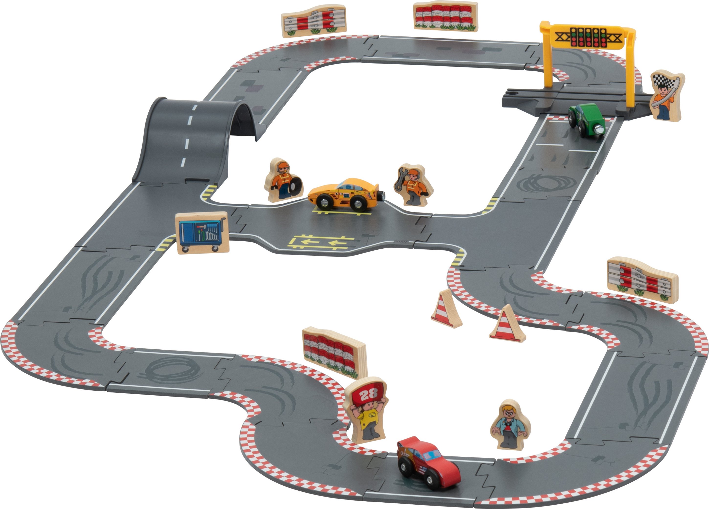 lupilu® Straßen-Set Stadt / Straßen-Set Rennstrecke, 35-teilig / 38-teilig (Rennstrecke)