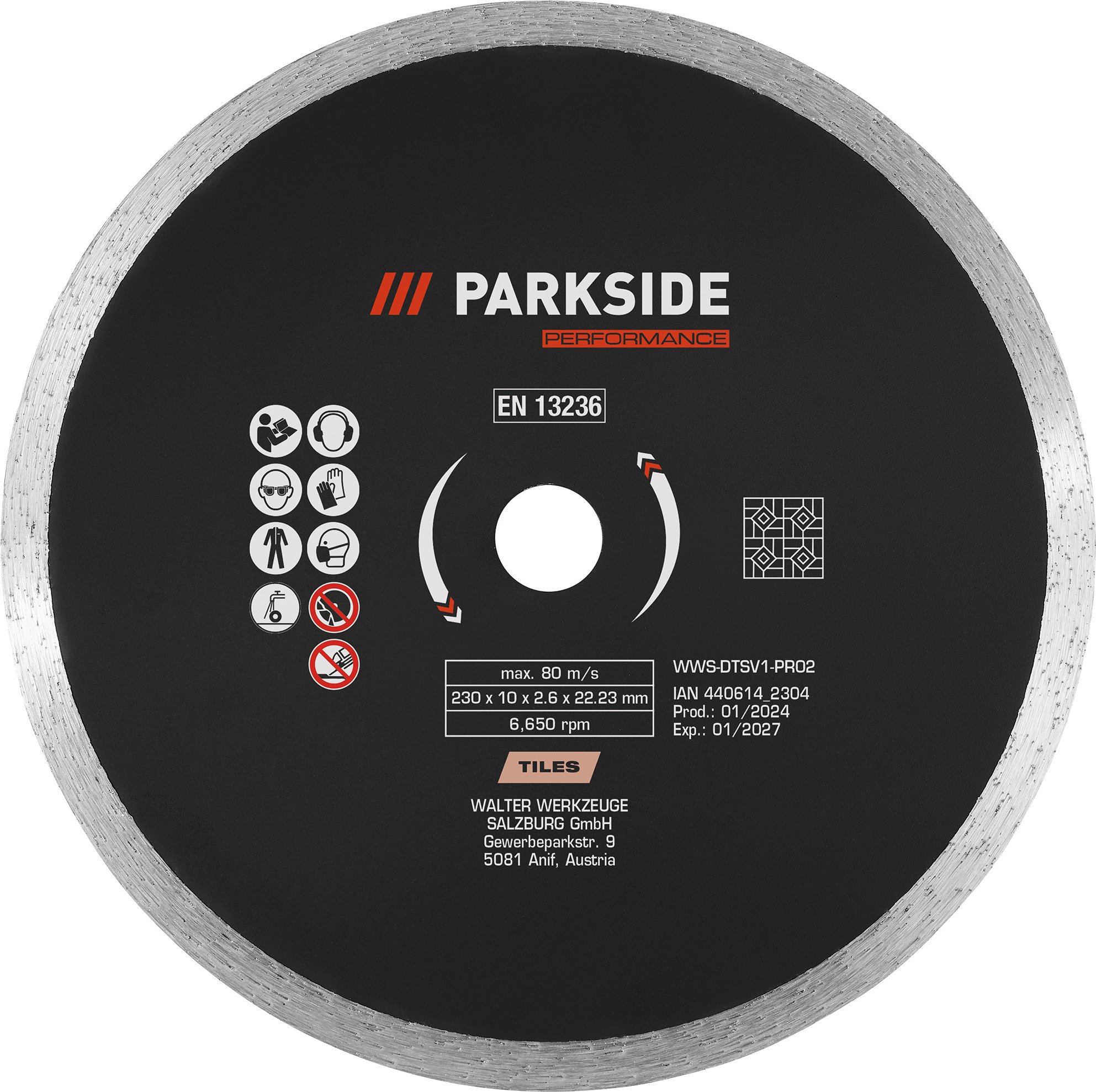 Thumbnail - PARKSIDE PERFORMANCE® Trennscheiben- / Schruppscheiben 230mm (Diamant Trennscheiben Vollrand)