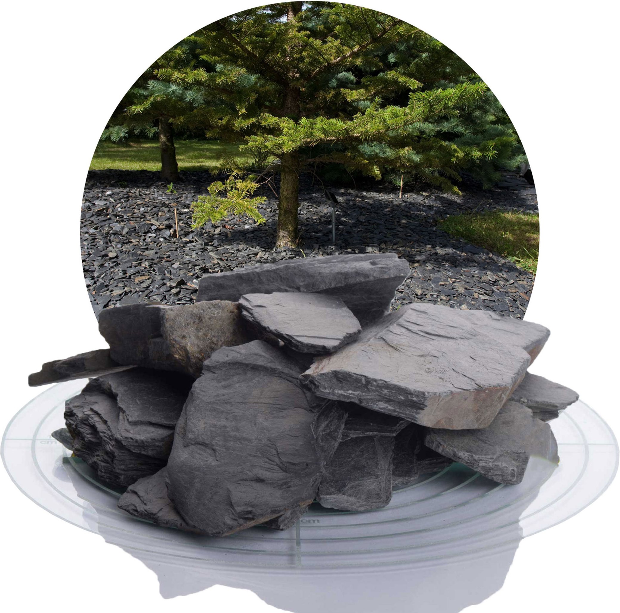 Schicker Mineral Schiefer Ziersplitt (40-70 mm, 25 kg, Schwarz)