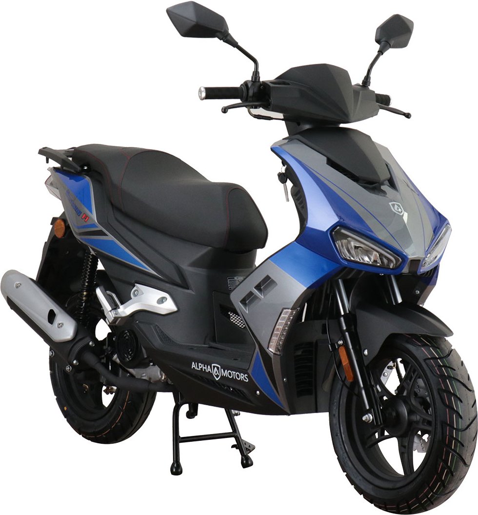 Alpha Motors Mofaroller Mustang FI 50 ccm EURO 5 (25 km/h, blau-grau)
