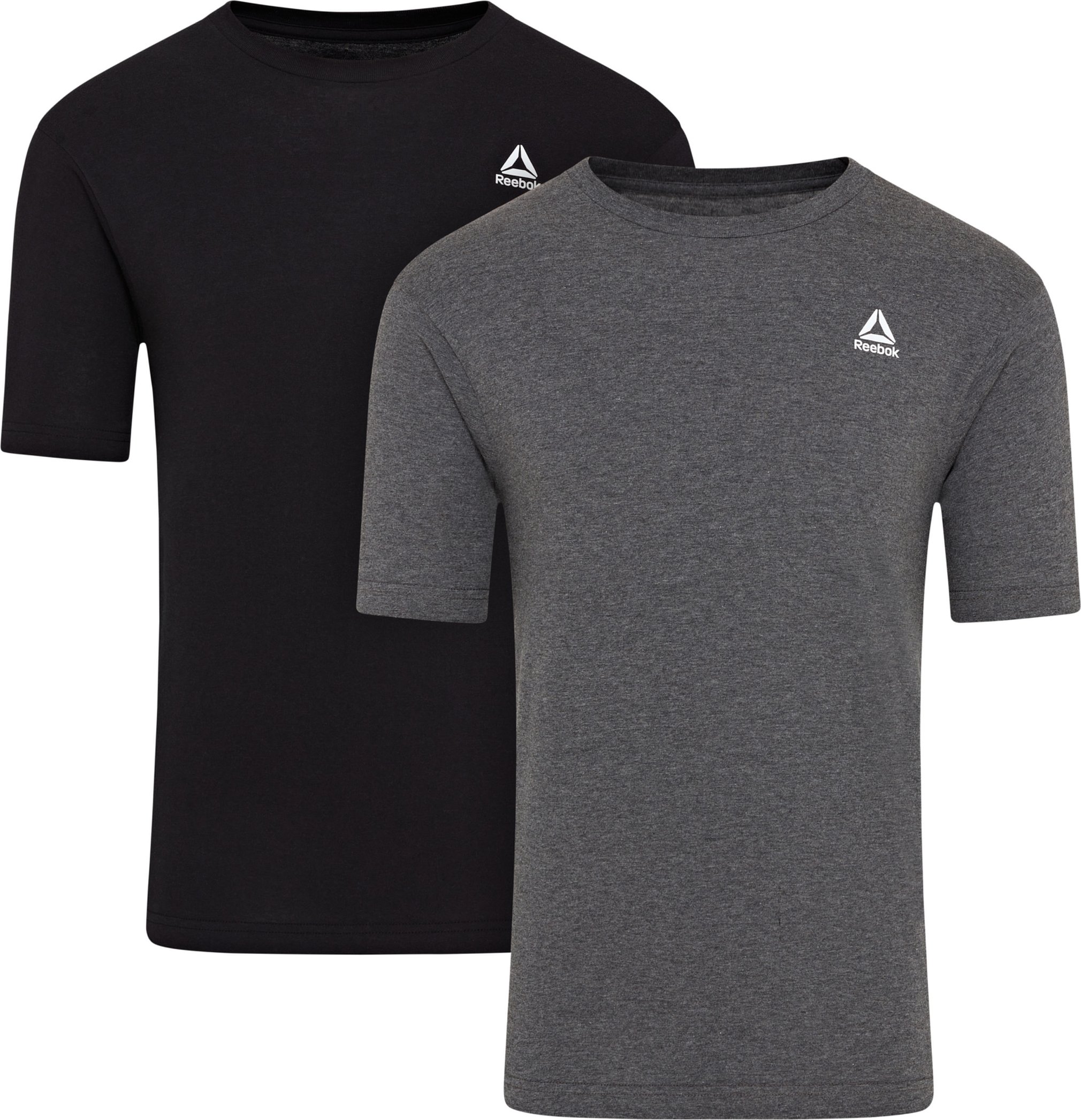 Reebok Herren T-Shirt, 2 Stück (schwarz/grau, s)