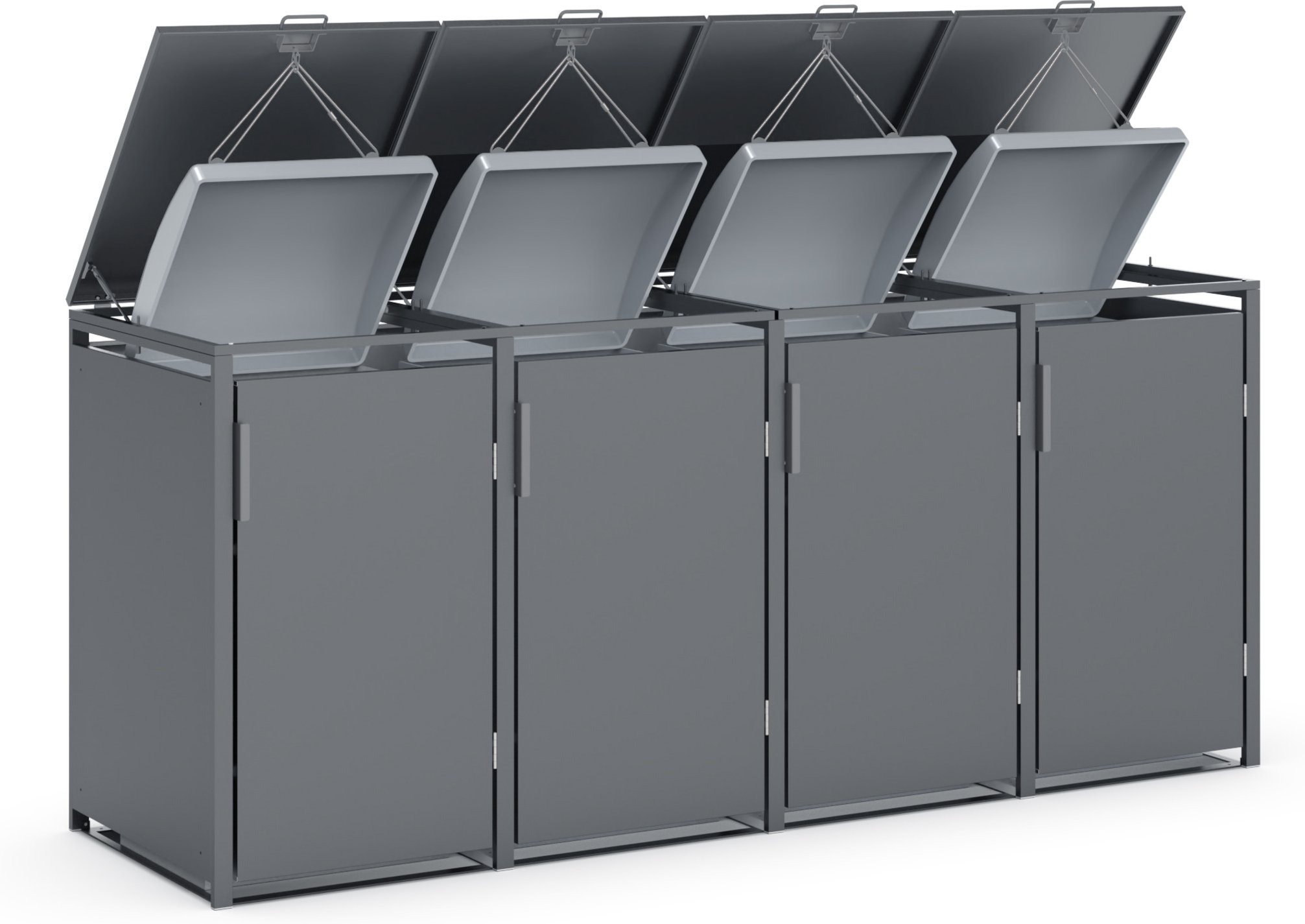 bellavista - Home & Garden® Mülltonnenbox (ca. 265 x 80 x 116 cm, 4er, Anthrazit)