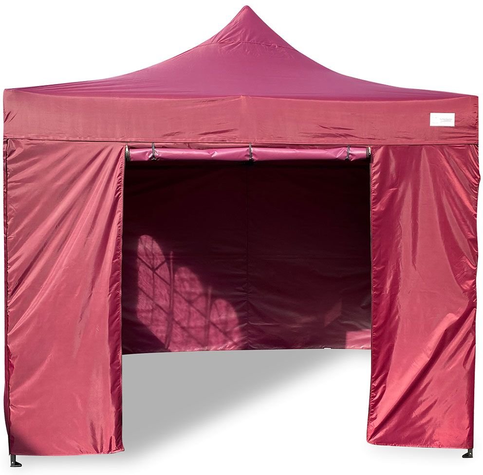 Grasekamp Faltpavillon Premium Line (3x3m + Seitenteile, Bordeaux)