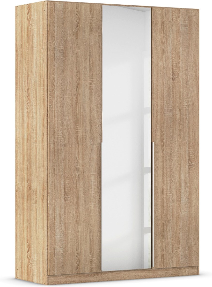 rauch ORANGE Drehtürenschrank Alabama mit Spiegel (Classic-Zubehör, Eiche Sonoma, Griffe Alufarben, 136 x 210 cm)