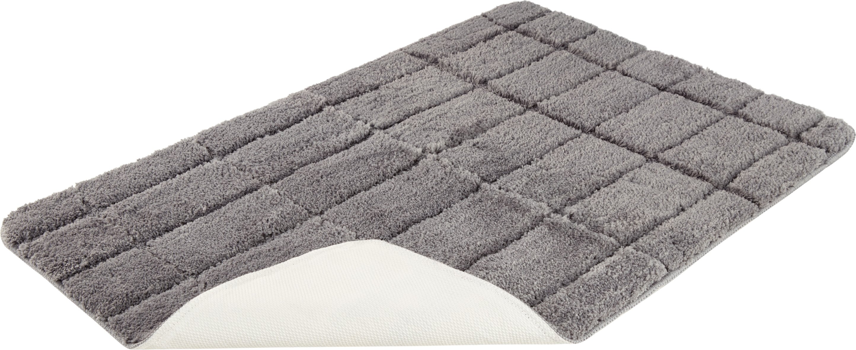 LIVARNO home Kurzflor-Badematte, mit rutschhemmender Unterseite (Grau)