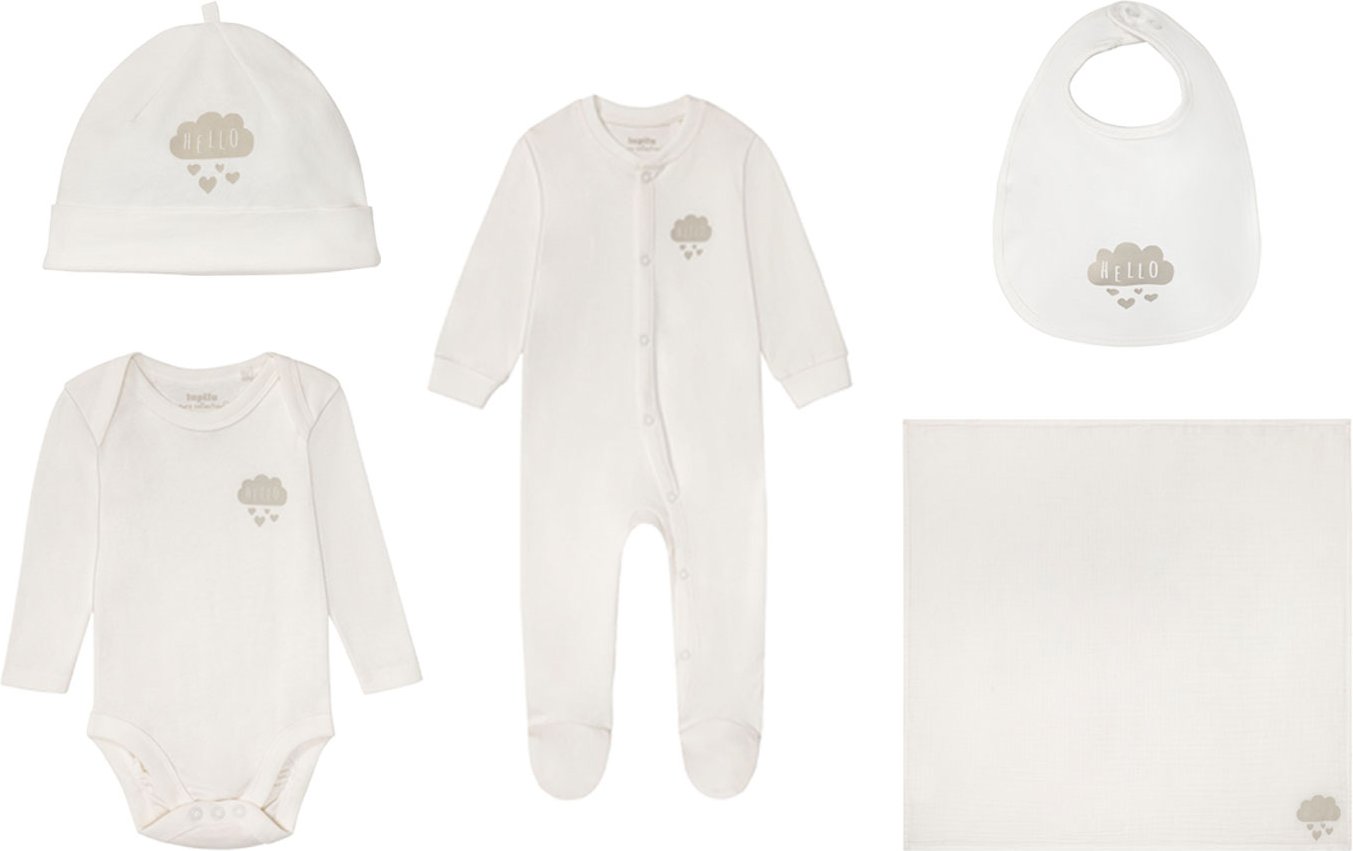 lupilu® Baby Unisex Set, 5 tlg. mit hohem Bio-Baumwollanteil (62/68)