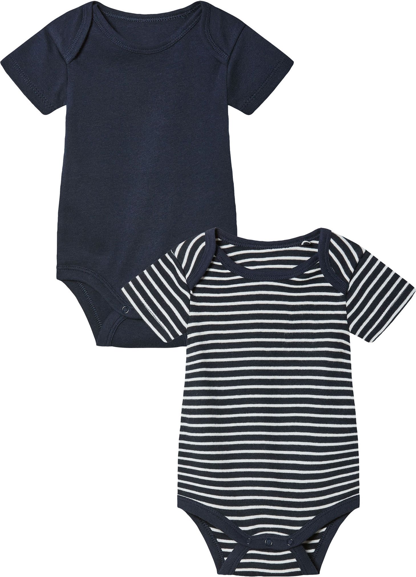 Thumbnail - lupilu® Baby Bodies, 2 Stück (62/68, navy gestreift)