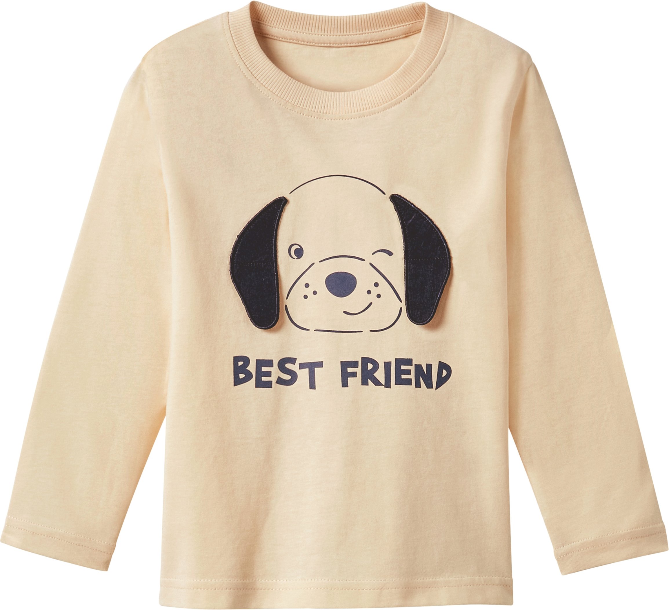 Thumbnail - lupilu® Kinder Langarmshirt, aus reiner Baumwolle (Beige, 98/104)