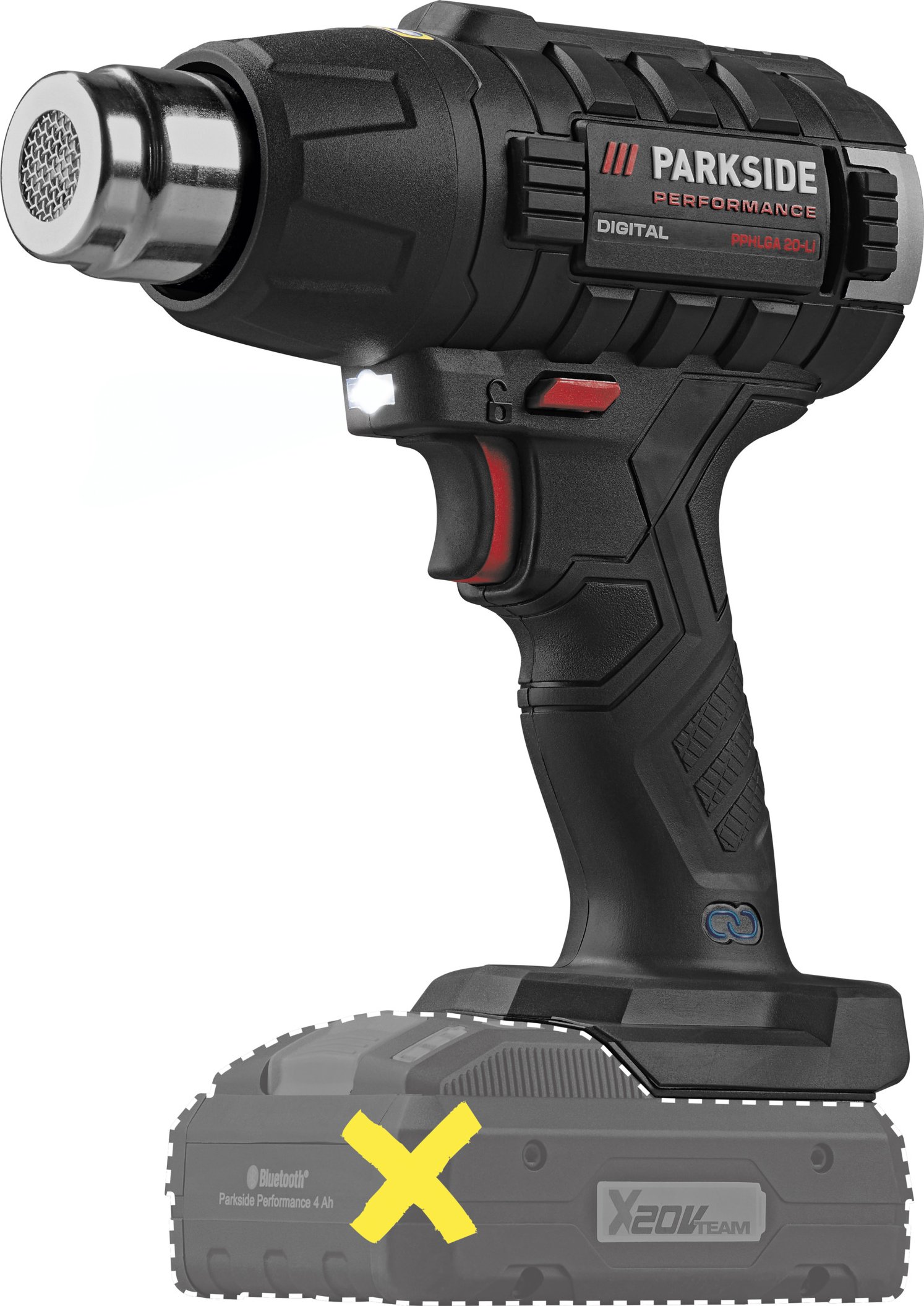 PARKSIDE PERFORMANCE® 20 V Akku-Heißluftgebläse »PPHLGA 20-Li A2«, ohne Akku und Ladegerät