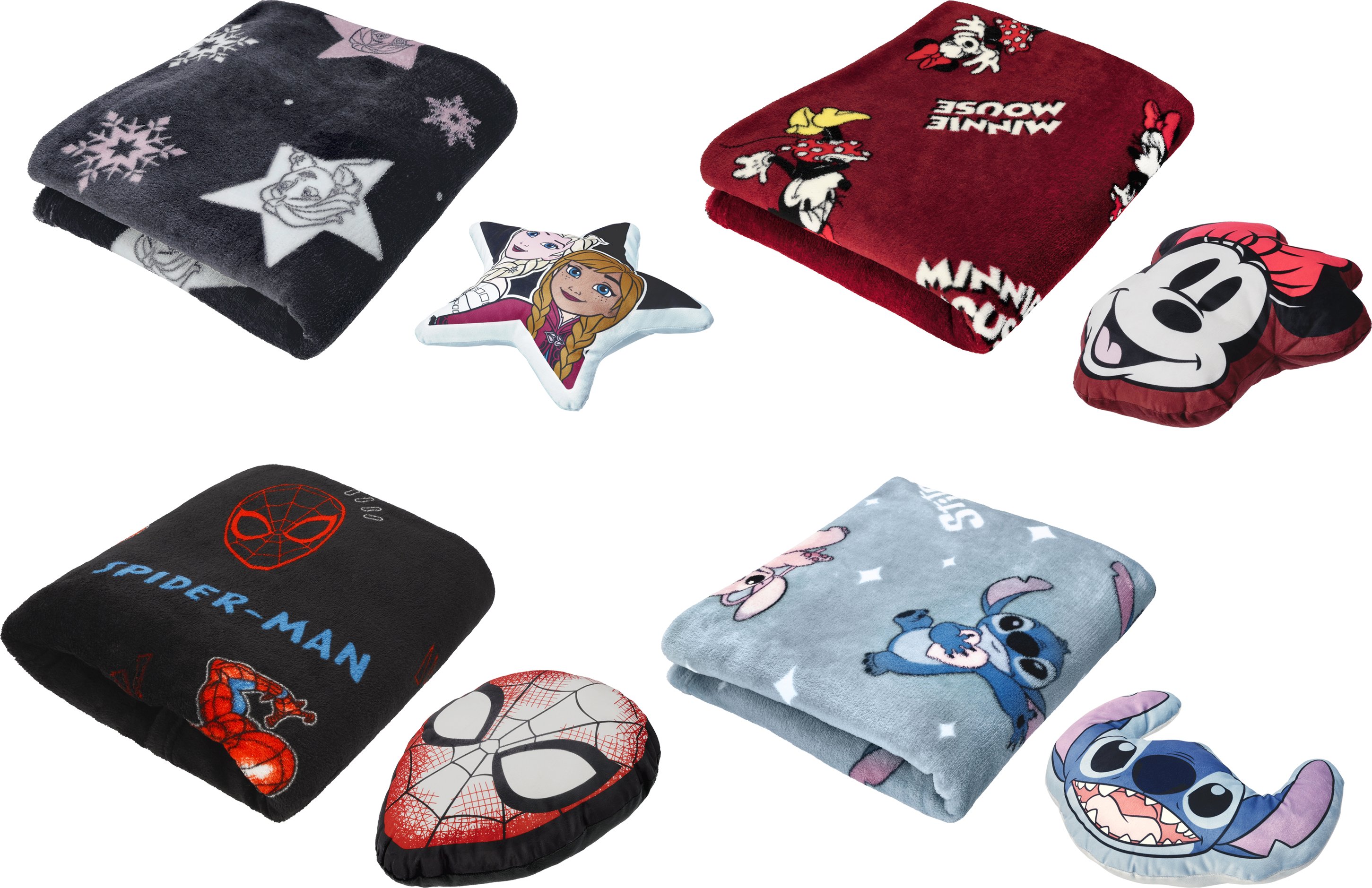 Geschenkset Kuscheldecke 130 x 150 cm mit Formkissen (Frozen)