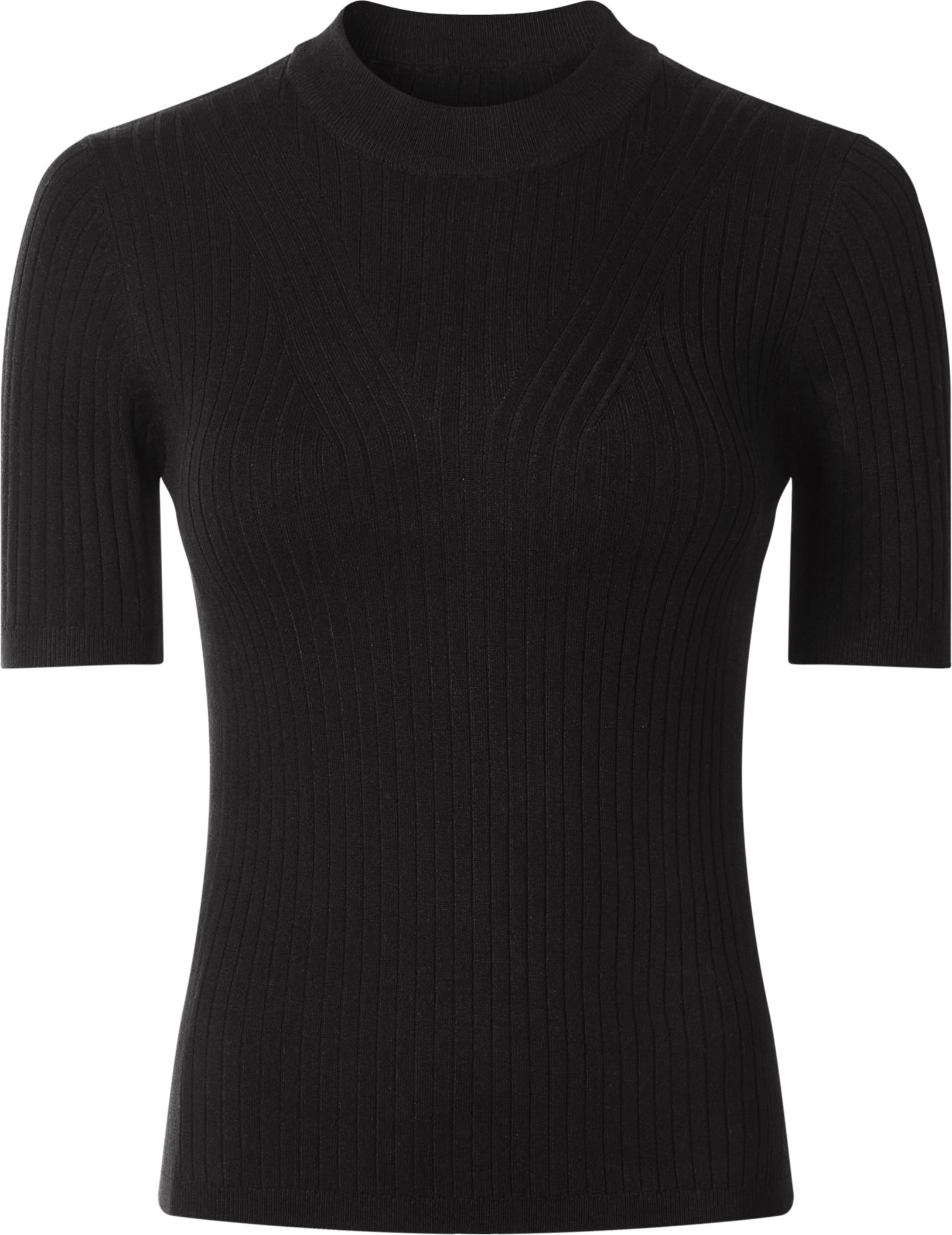esmara® Damen Pullover Feinstrick halbarm (Schwarz, L(44/46))