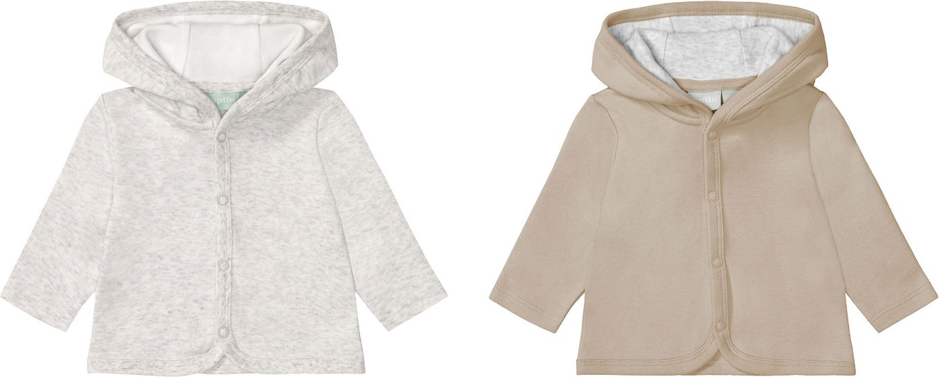 Thumbnail - lupilu® 2 Baby Jäckchen (86/92, hellgrau/beige)
