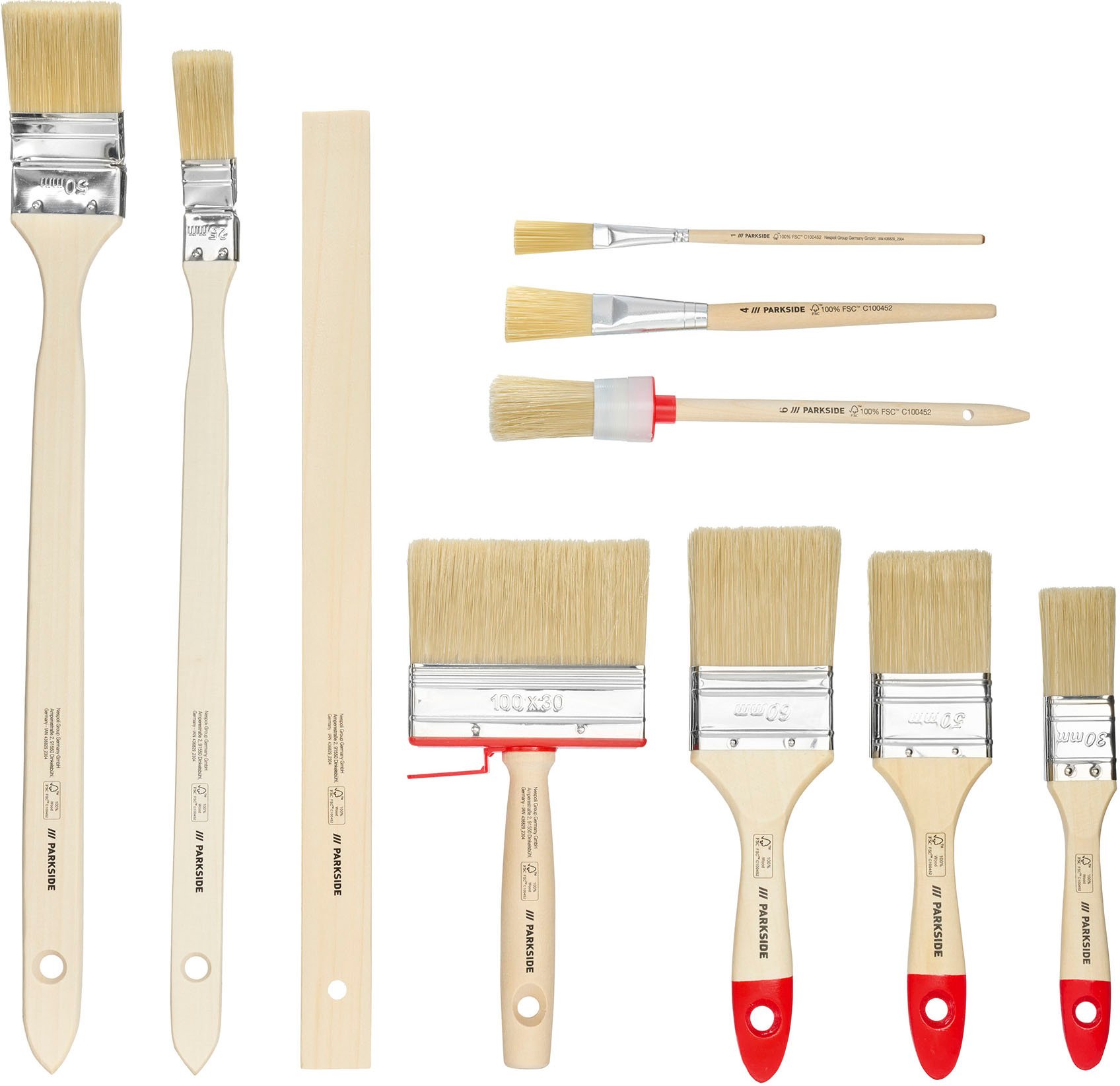 PARKSIDE® Pinselset FSC 10tlg. (Lack)