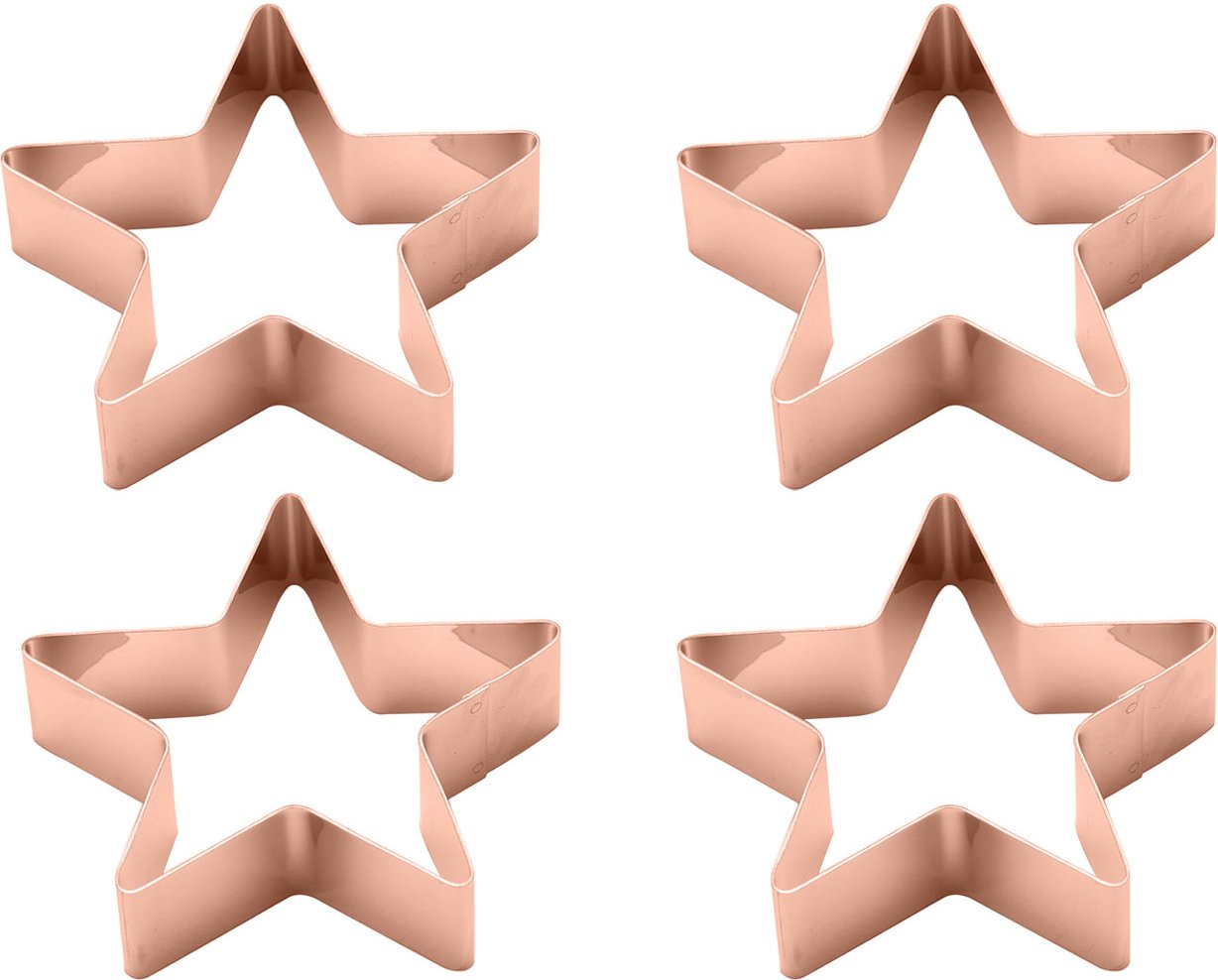 ECHTWERK Untersetzer- / Serviettenring-Set (Serviettenringe "Stern"" aus Ed, kupfer, 4tlg)"