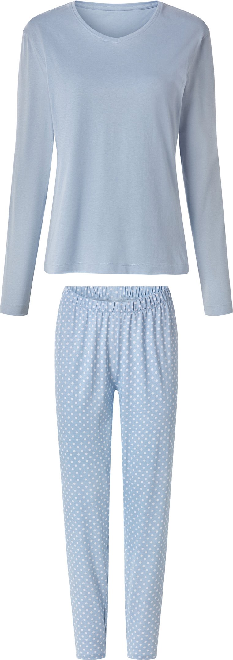 esmara® Damen Pyjama lang (Hellblau, M(40/42))