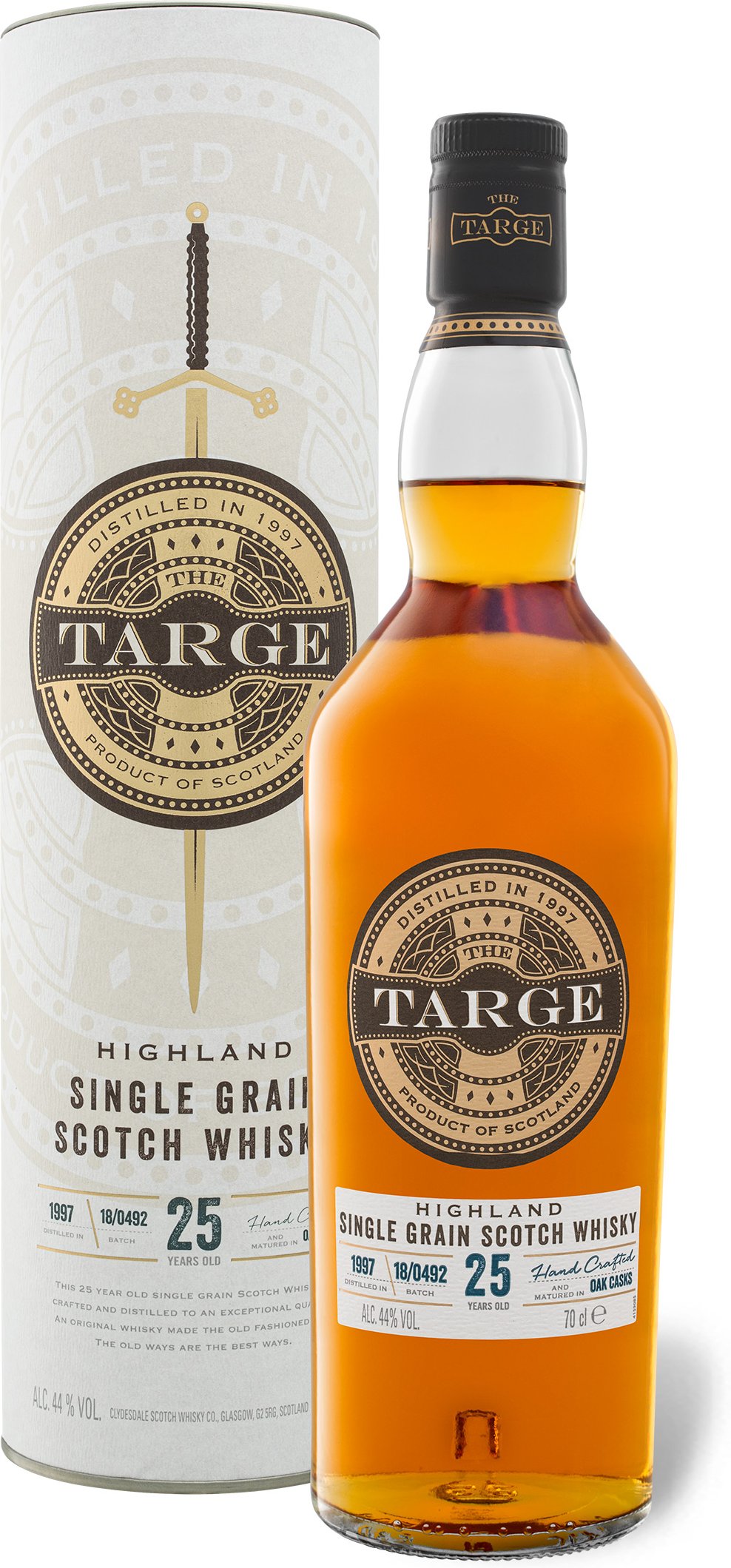 The Targe Highland Single Grain Scotch Whisky 25 Jahre mit Geschenkbox 44% Vol