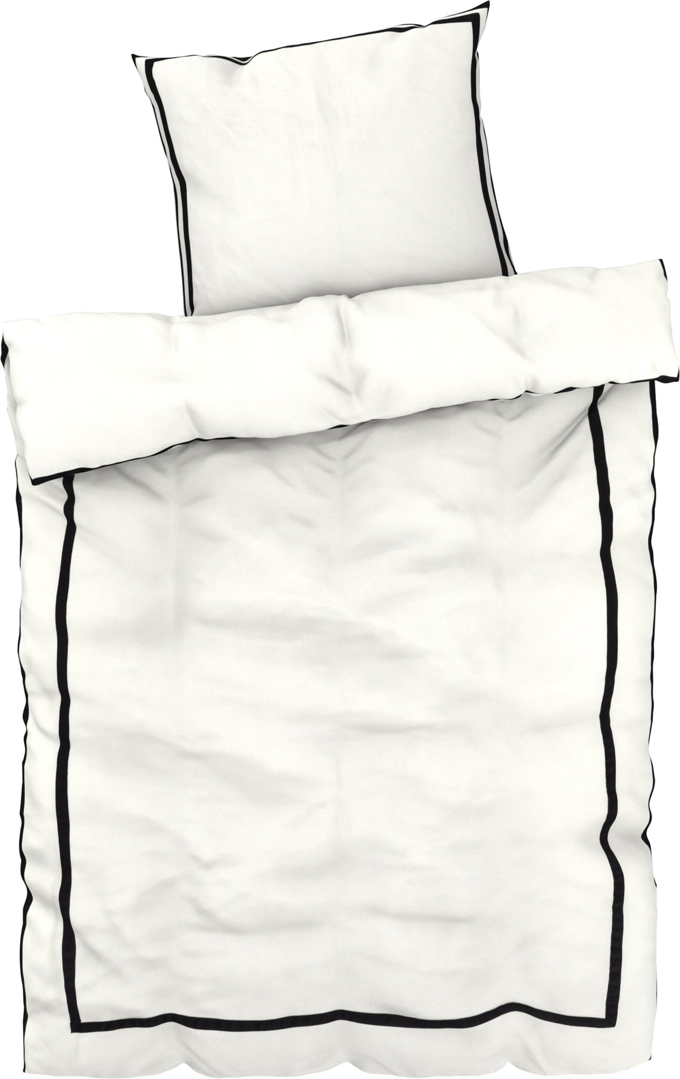 LIVARNO home Bettwäsche Satin, 155 x 220 cm (Achtung: LV OSDE) (weiß/schwarz)