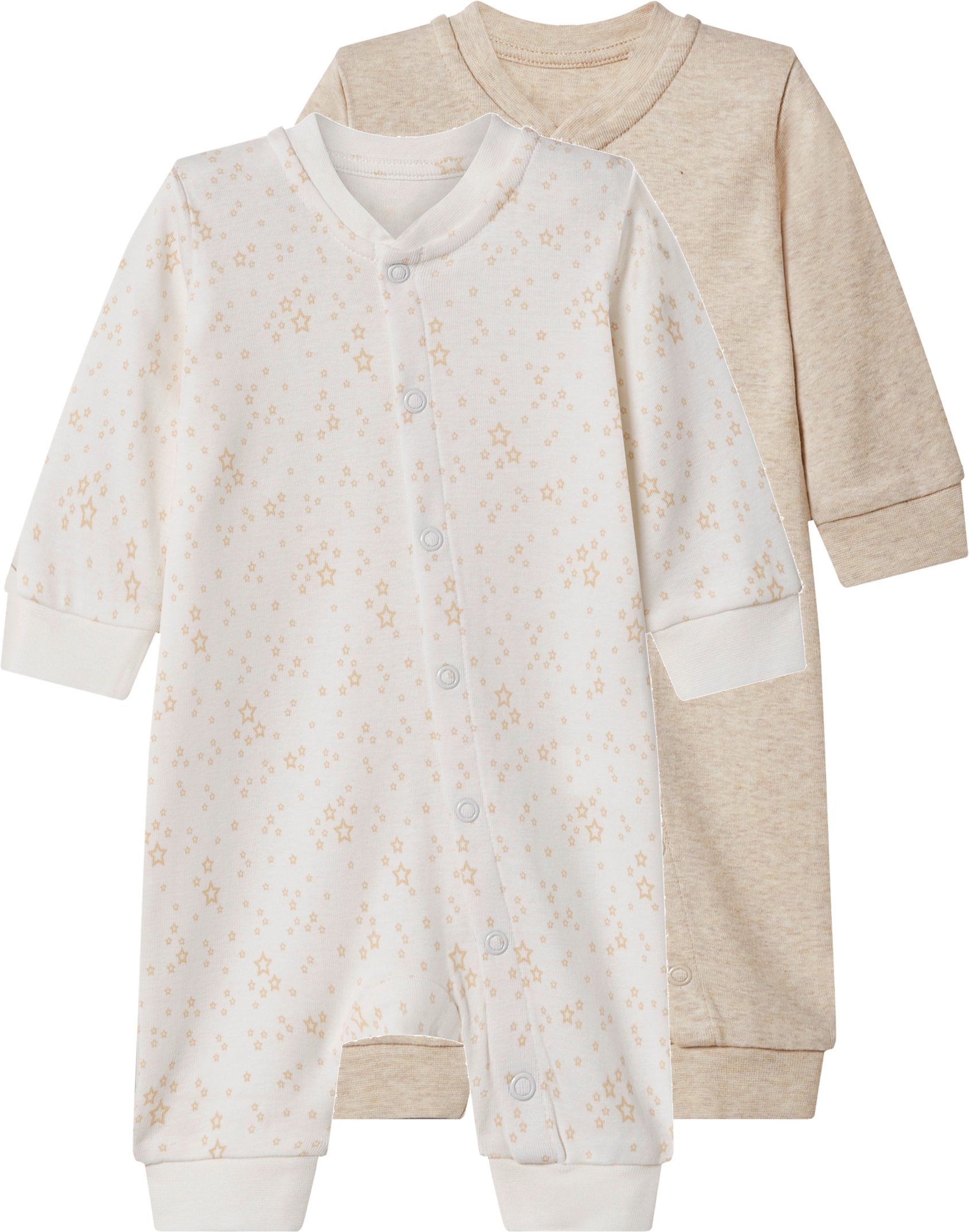 lupilu® Baby Schlafoverall, 2 Stück (beige/weiß, 74/80)