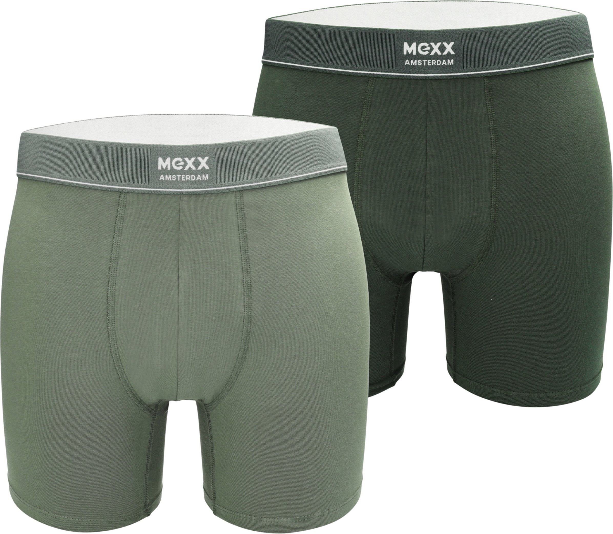 MEXX Herren Boxer, 2 Stück (Dark Green/Green, XXL)