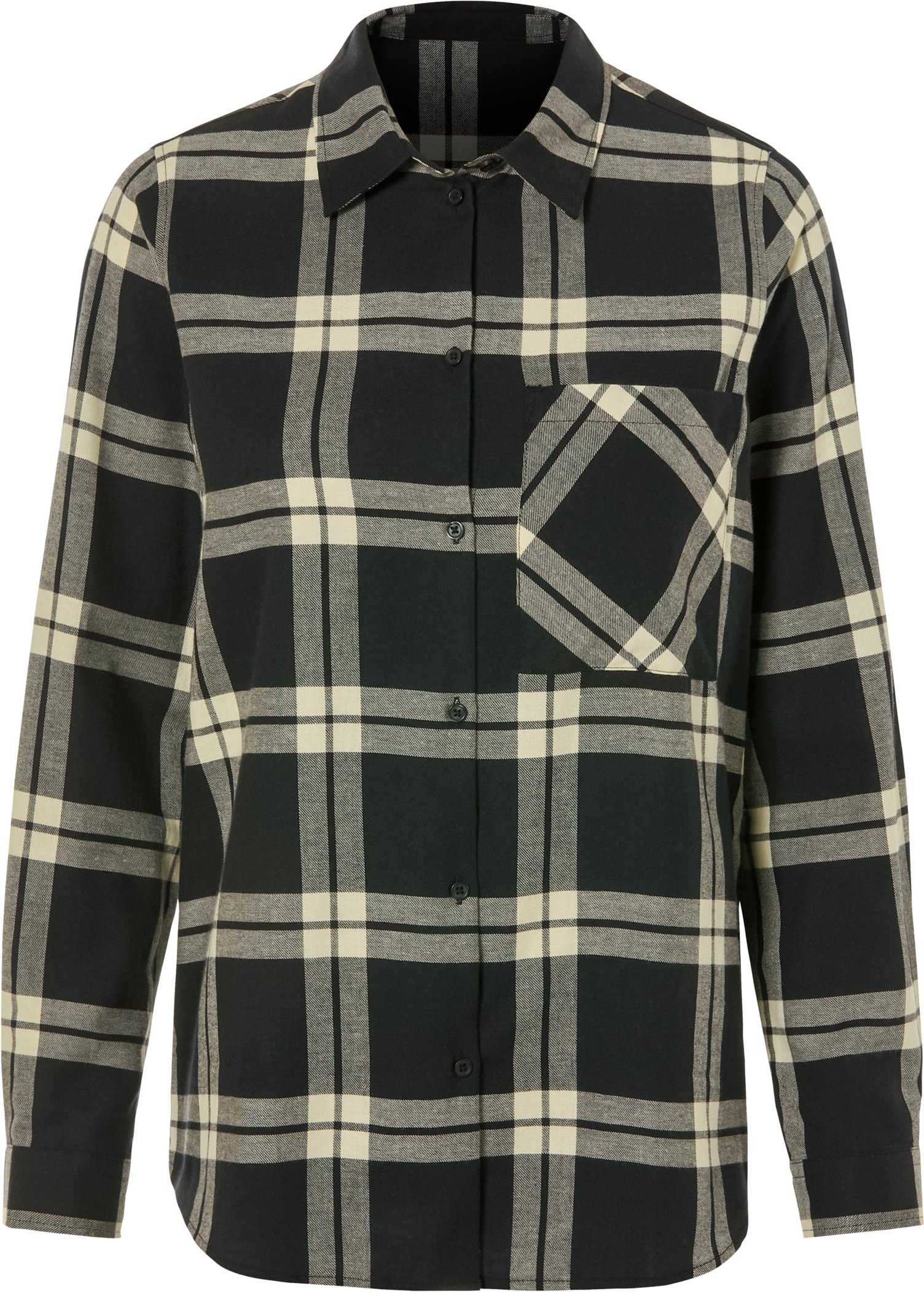 esmara® Damen Bluse Flanell (Schwarz, XS(32/34))