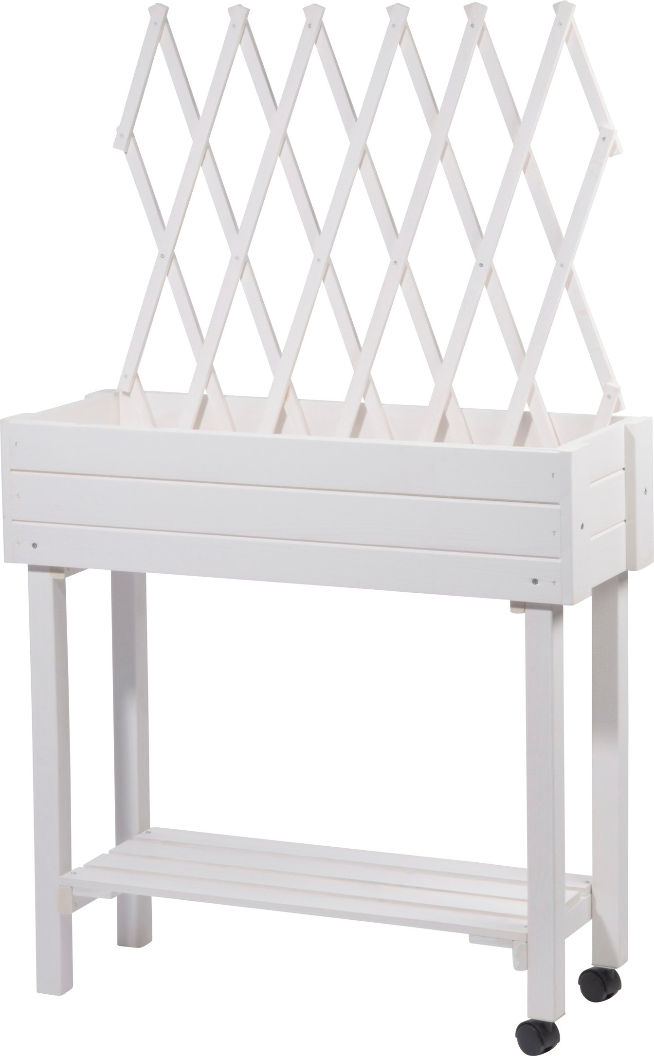 dobar Rollbares Hochbeet mit Rankgitter (Weiß)