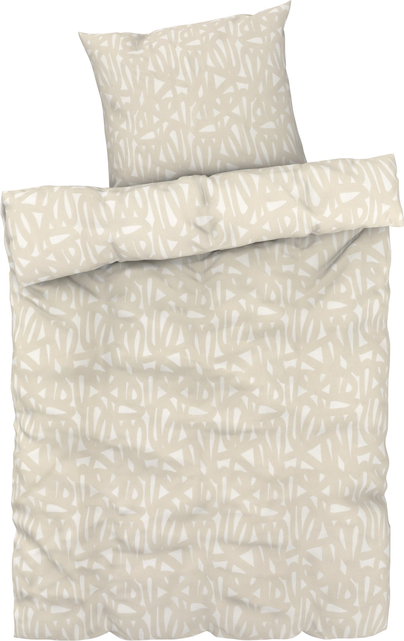 LIVARNO home Bettwäsche CVC Renforcé, 135 x 200 cm (Gemustert beige)