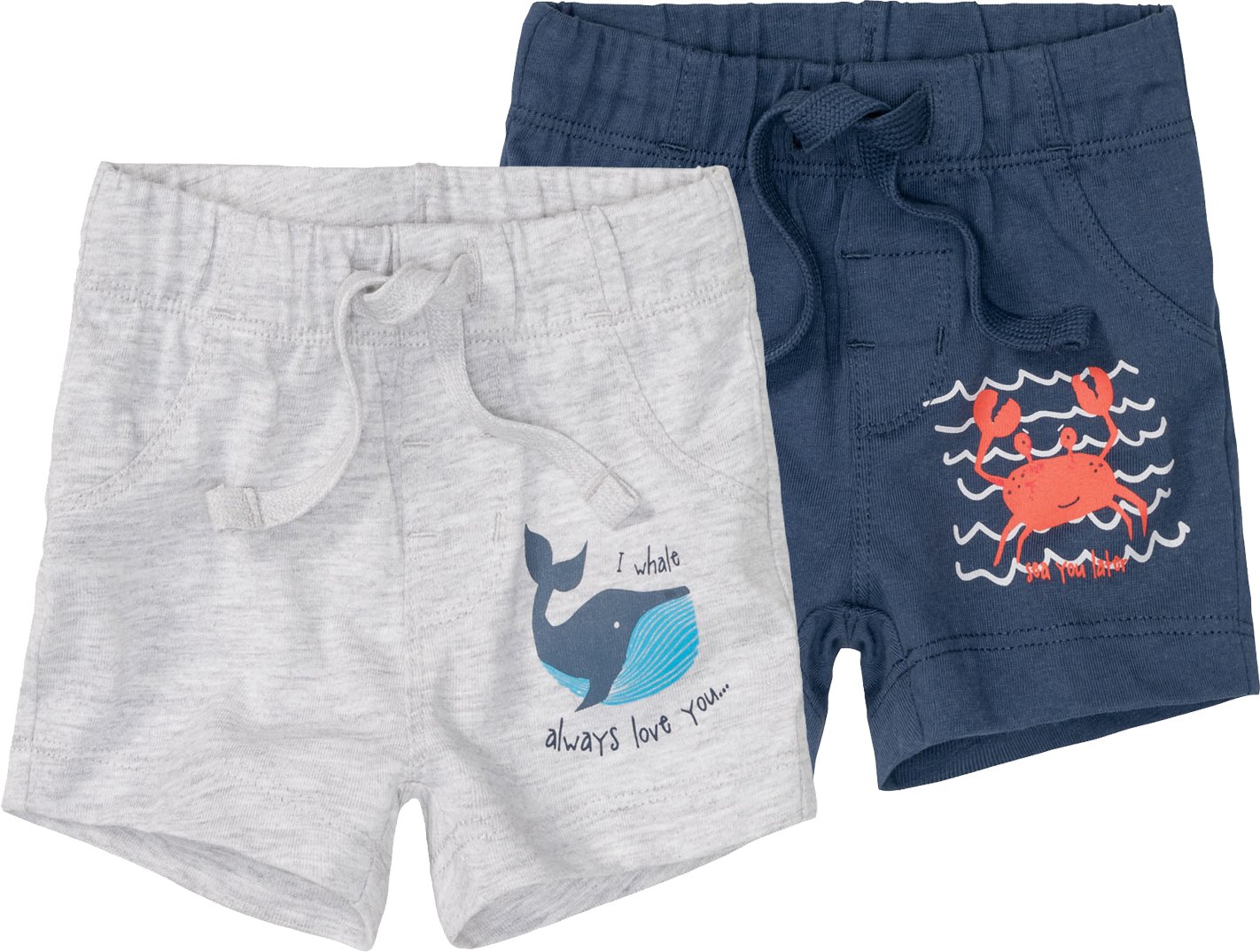 Thumbnail - lupilu® Baby Shorts (50/56, grau/navy)