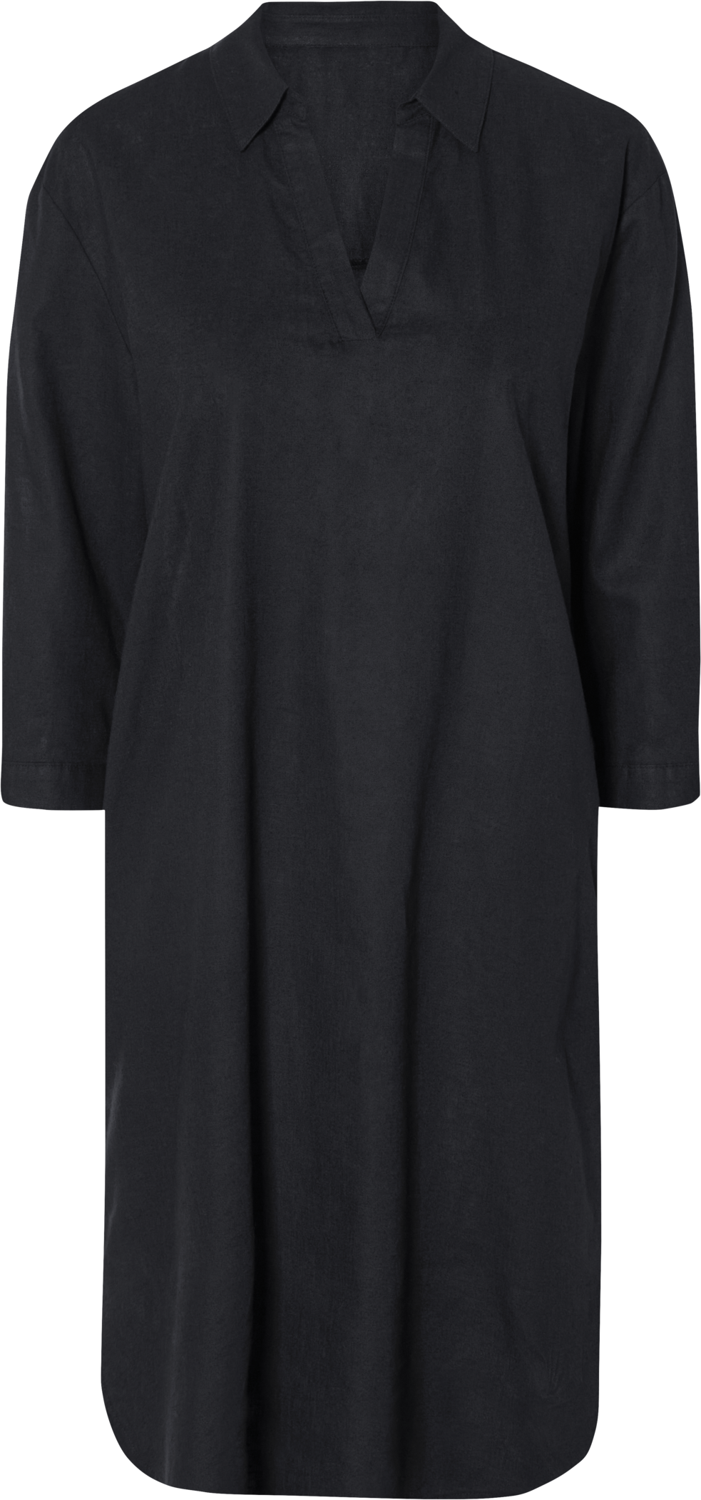 Thumbnail - esmara® Damen Leinen-Tunikakleid, leger geschnitten (Schwarz, 42)