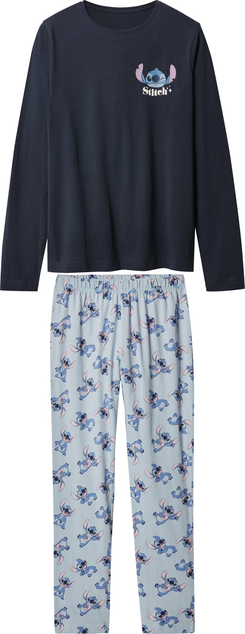 Thumbnail - Damen Pyjama (Stitch/blau, XS(32/34))