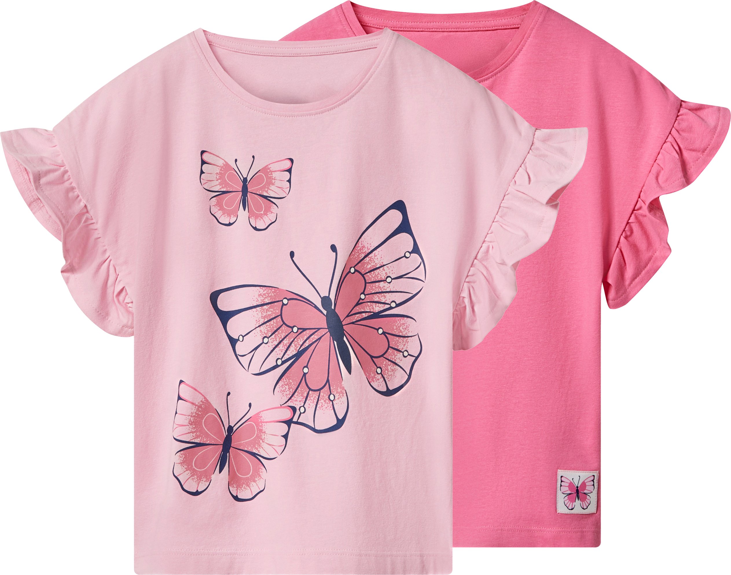 lupilu® Kleinkinder T-Shirts, 2 Stück (rosa/pink, 110/116)