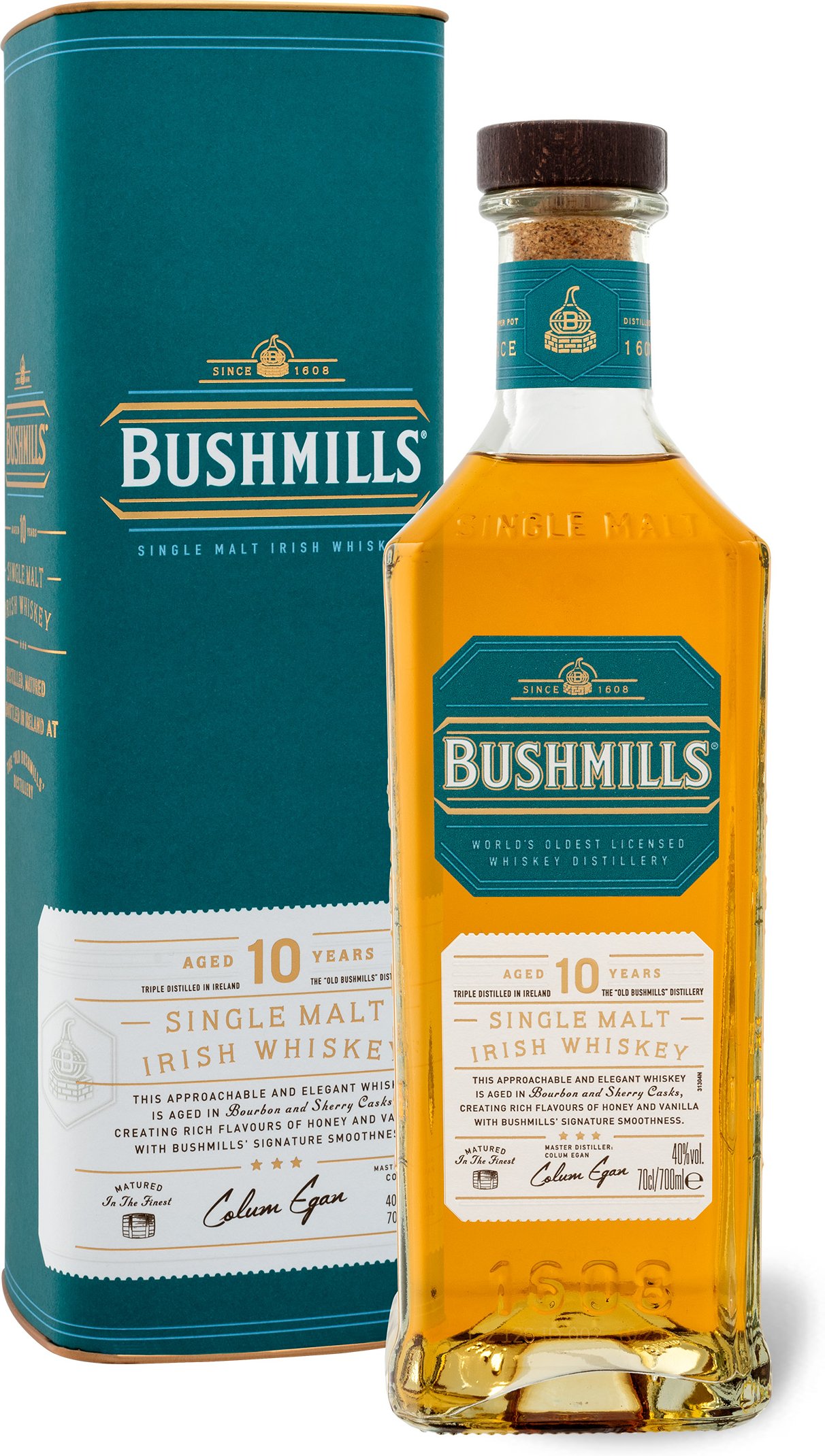 BUSHMILLS Single Malt Irish Whiskey 10 Jahre mit Geschenkbox 40% Vol