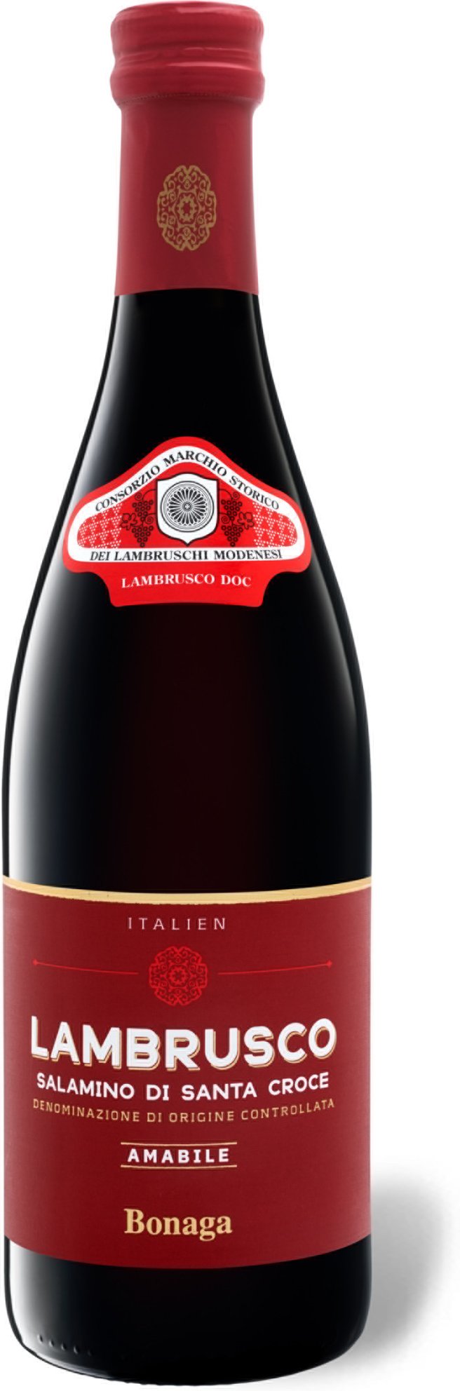 Bonaga Lambrusco Salamino di Santa Croce DOC lieblich, Perlwein 2024 - Mindestbestellmenge 6