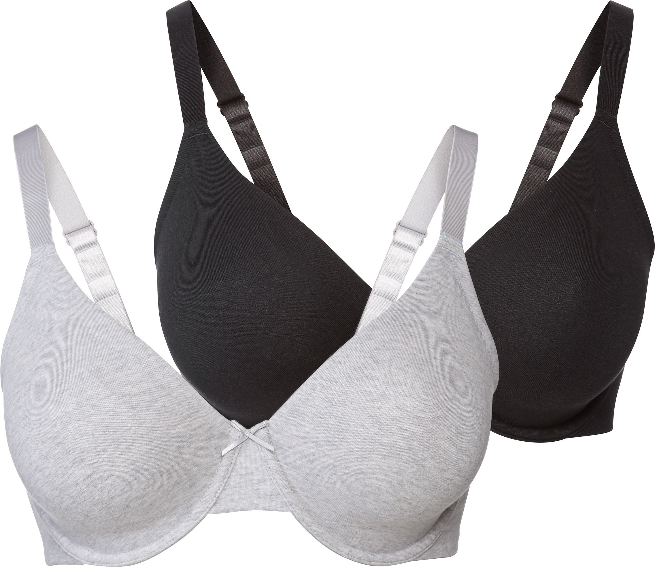 Thumbnail - esmara® Damen Bügel BH gemouldet, 2 Stück (90D, schwarz/hellgrau)