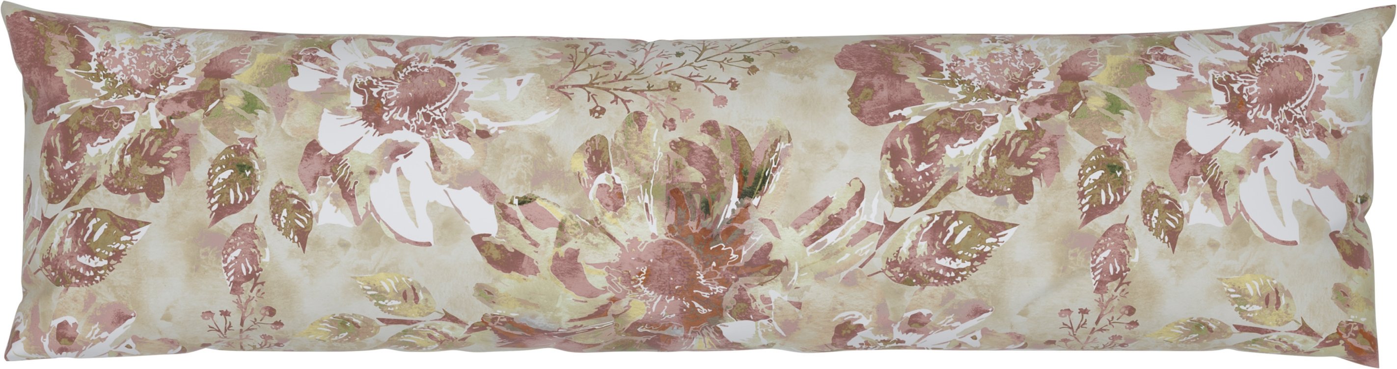 LIVARNO home Feinbiber-Wendekissenbezüge / Kissenbezüge für Seitenschläferkissen (Floral braun)