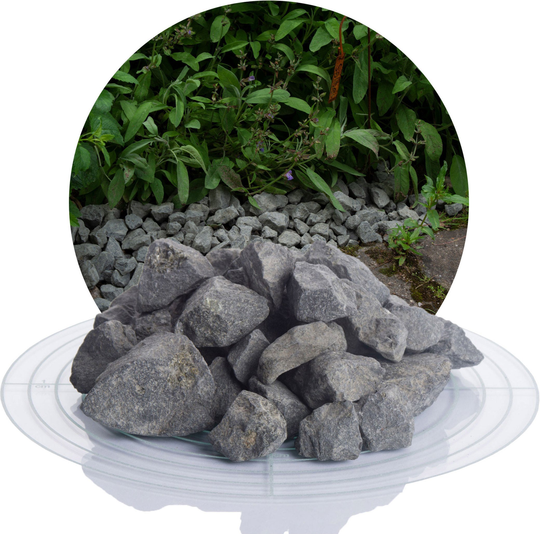 Schicker Mineral Basalt Ziersplitt (16-32 mm, 25 kg, Anthrazit)