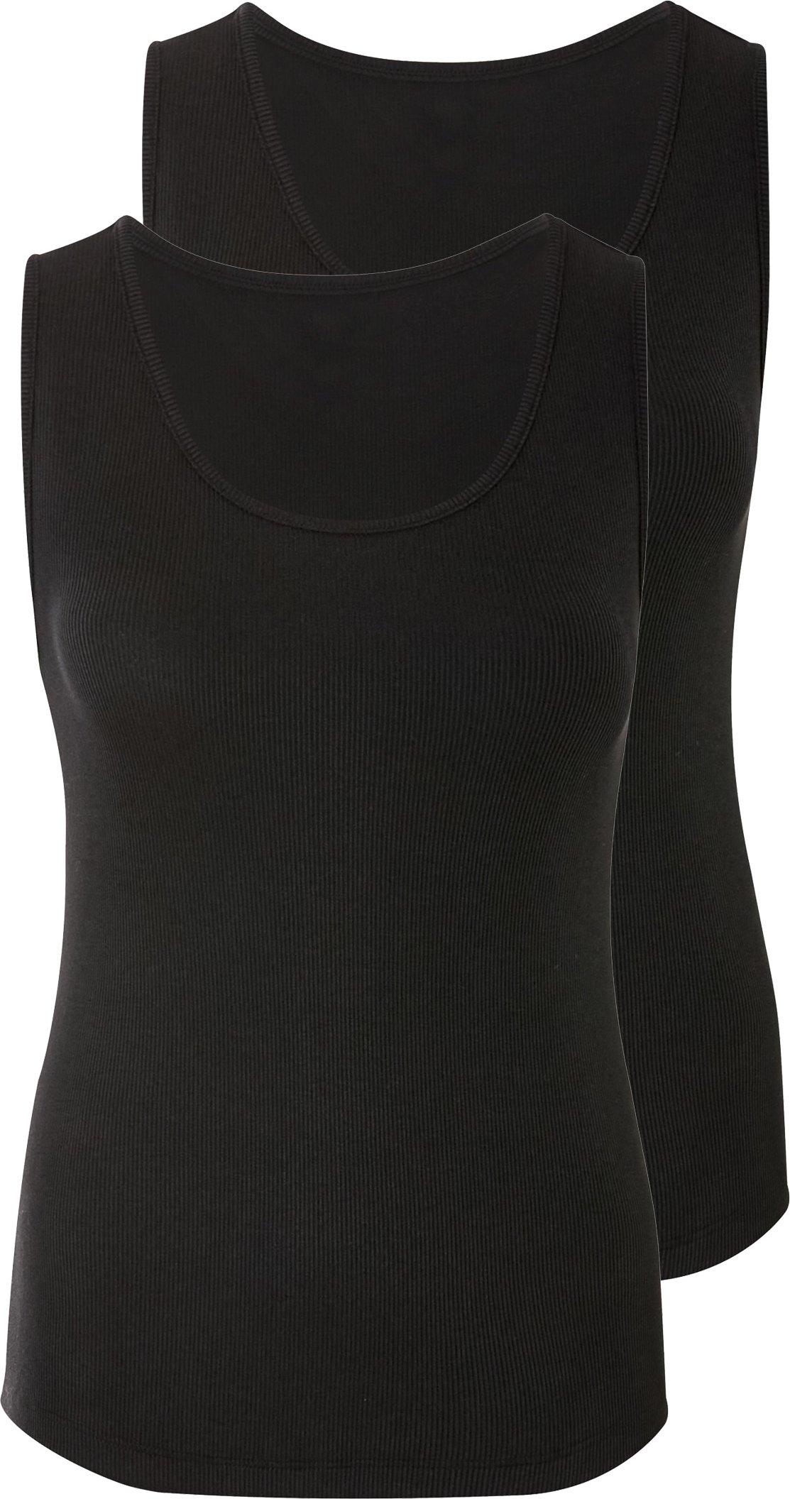 Thumbnail - esmara® Damen Top Rippe, 2 Stück (Schwarz, XS(32/34))