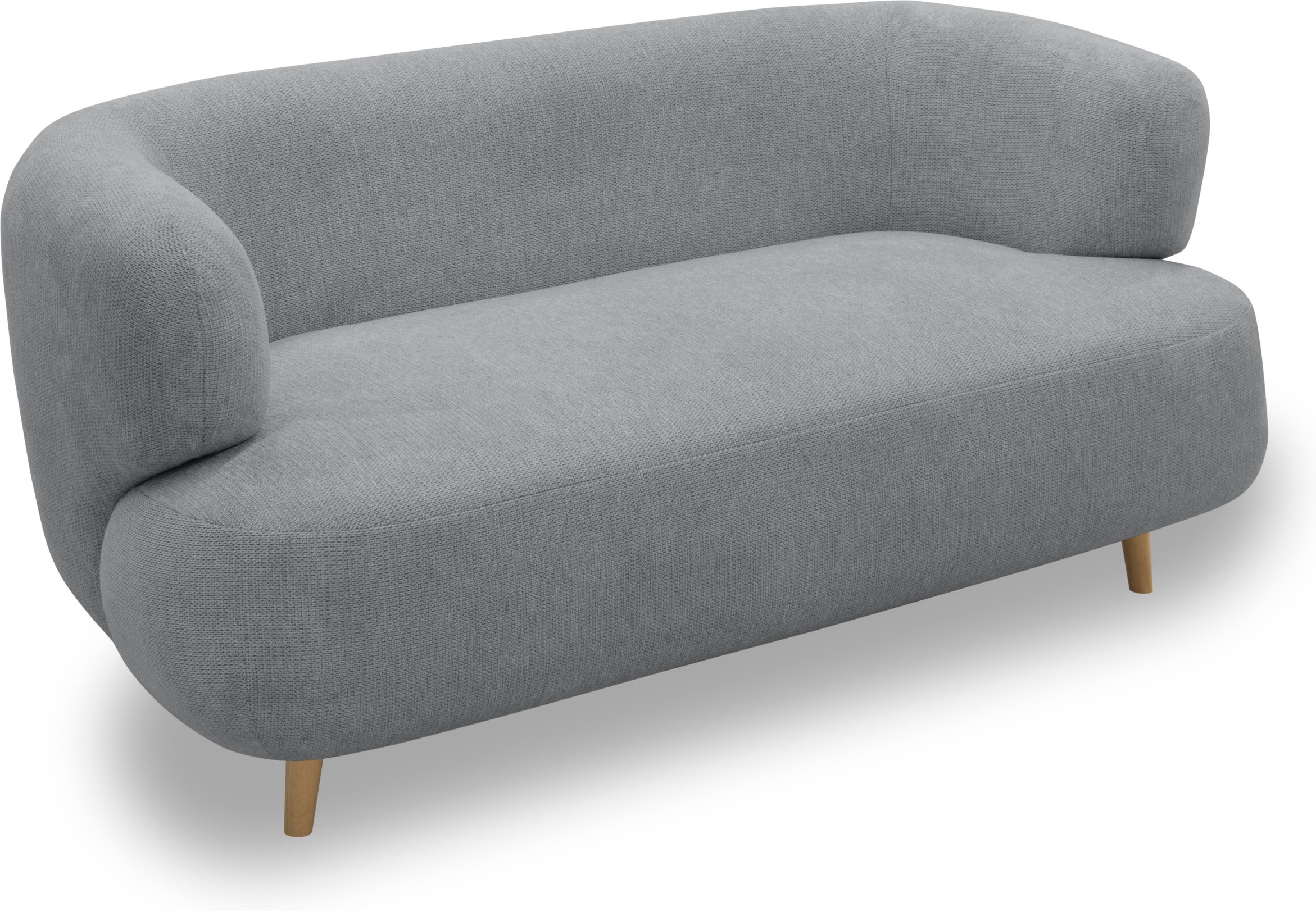 Domo 2-Sitzer Sofa / Sessel »Brest«, im modernen Design (2 Sitzer + Holzfüße, 160x86cm, Grau)