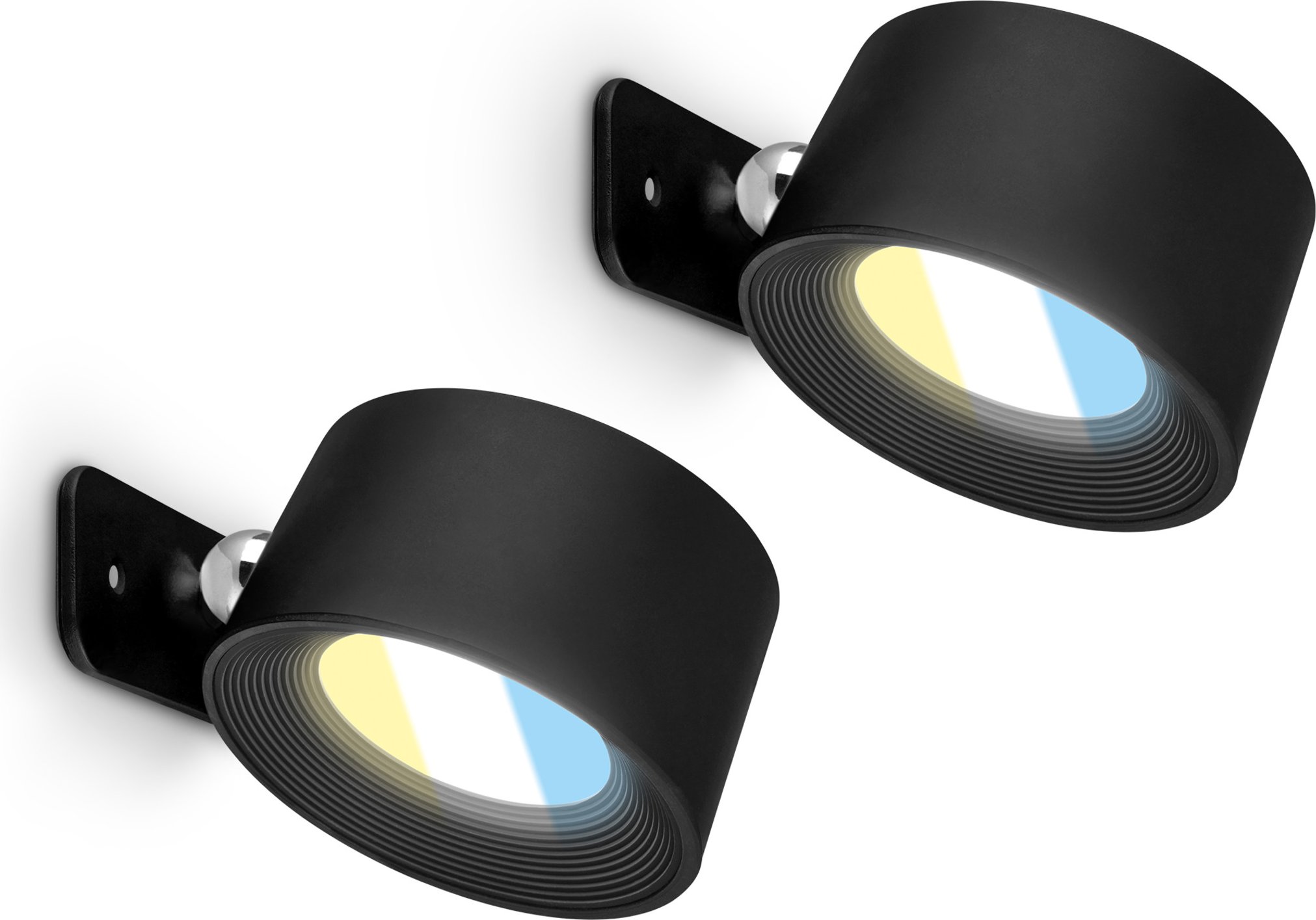 Briloner 2er Set Wandleuchten Kabellos (Schwarz)