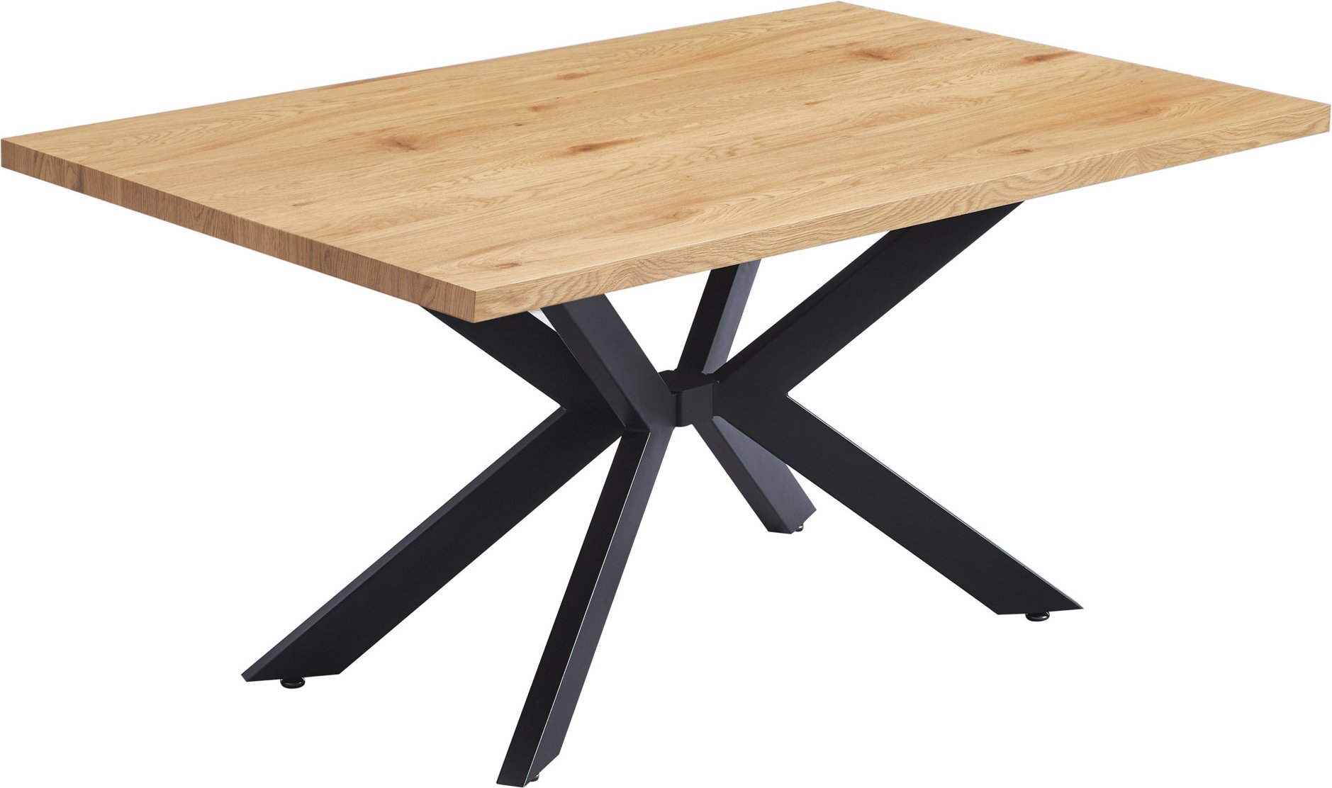 HOME DELUXE Esstisch Eckig AVENCIA 160 x 100 cm inkl. Sternfuß (light oak)