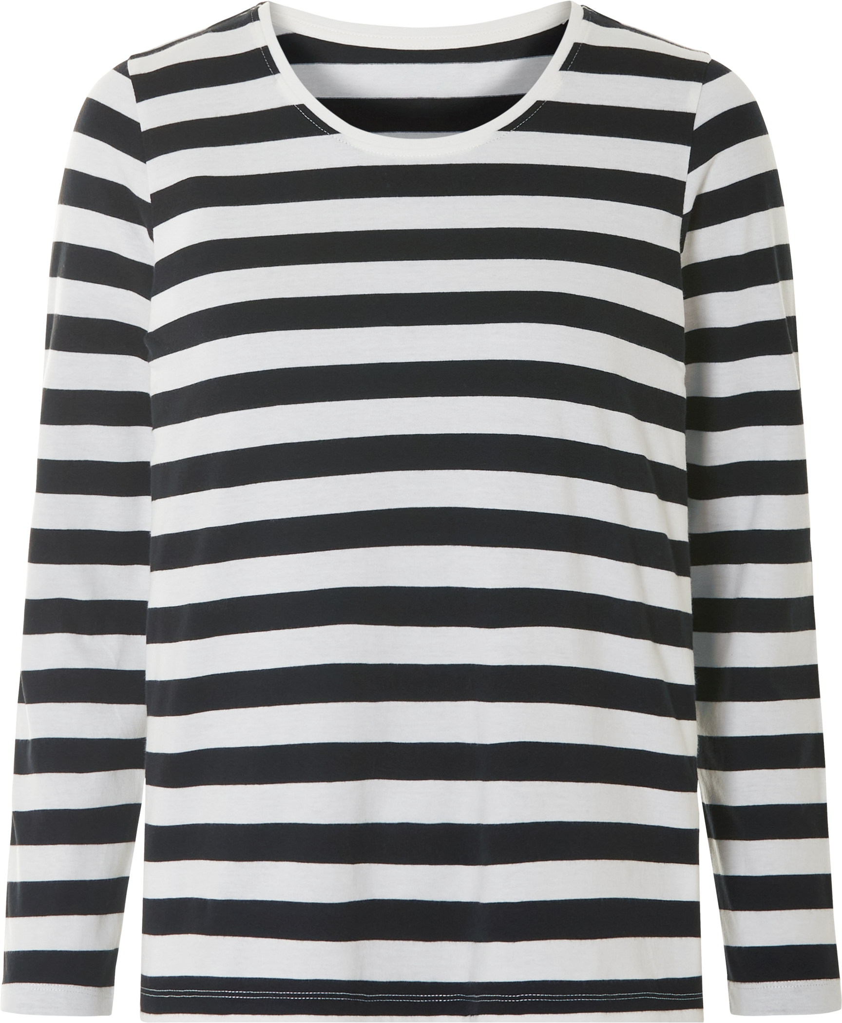Thumbnail - esmara® Damen Langarmshirt mit Rundhalsausschnitt (Schwarz/weiß, M(40/42))