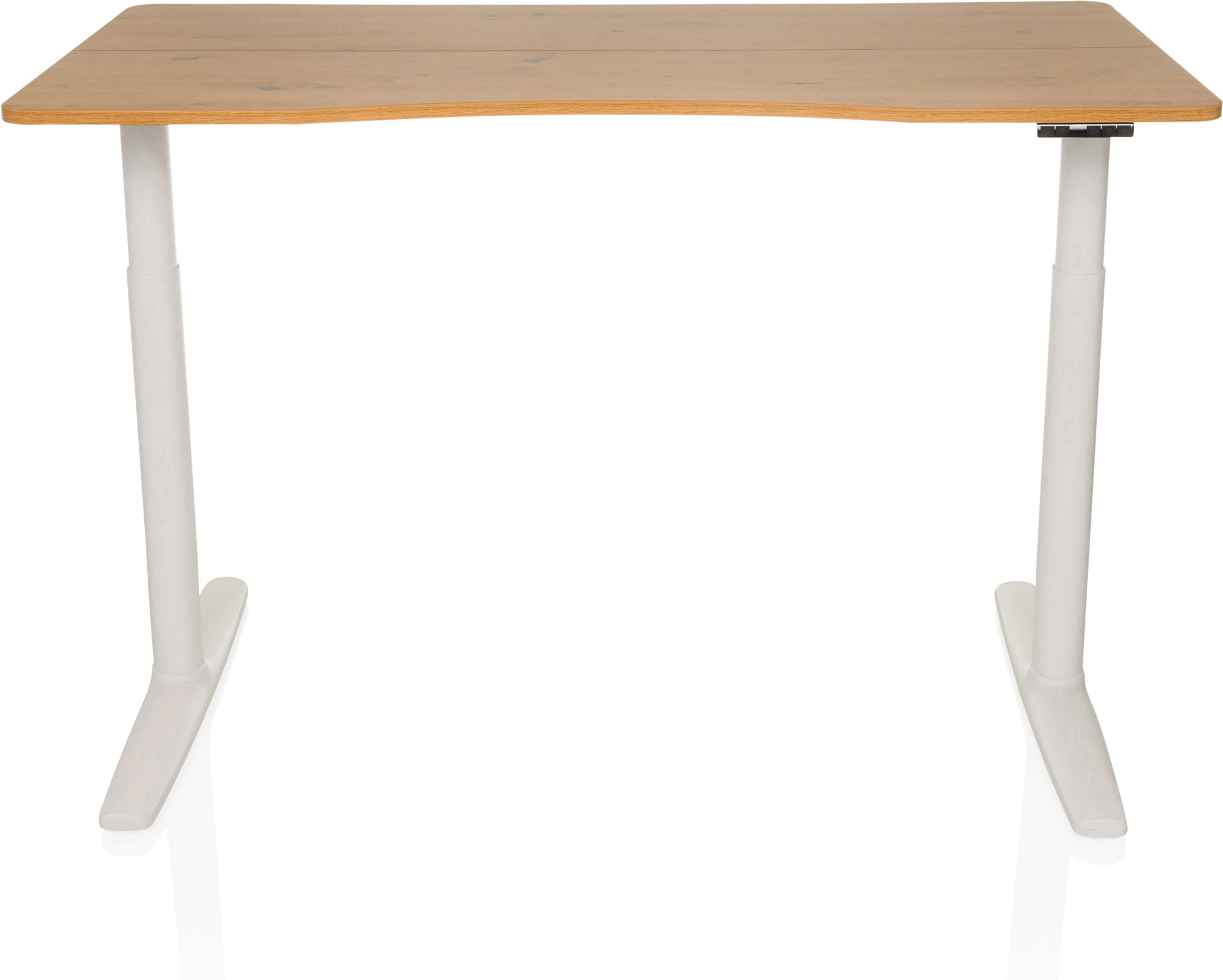 hjh OFFICE Schreibtisch STAND elektrisch höhenverstellbar (PRO R, Eiche)